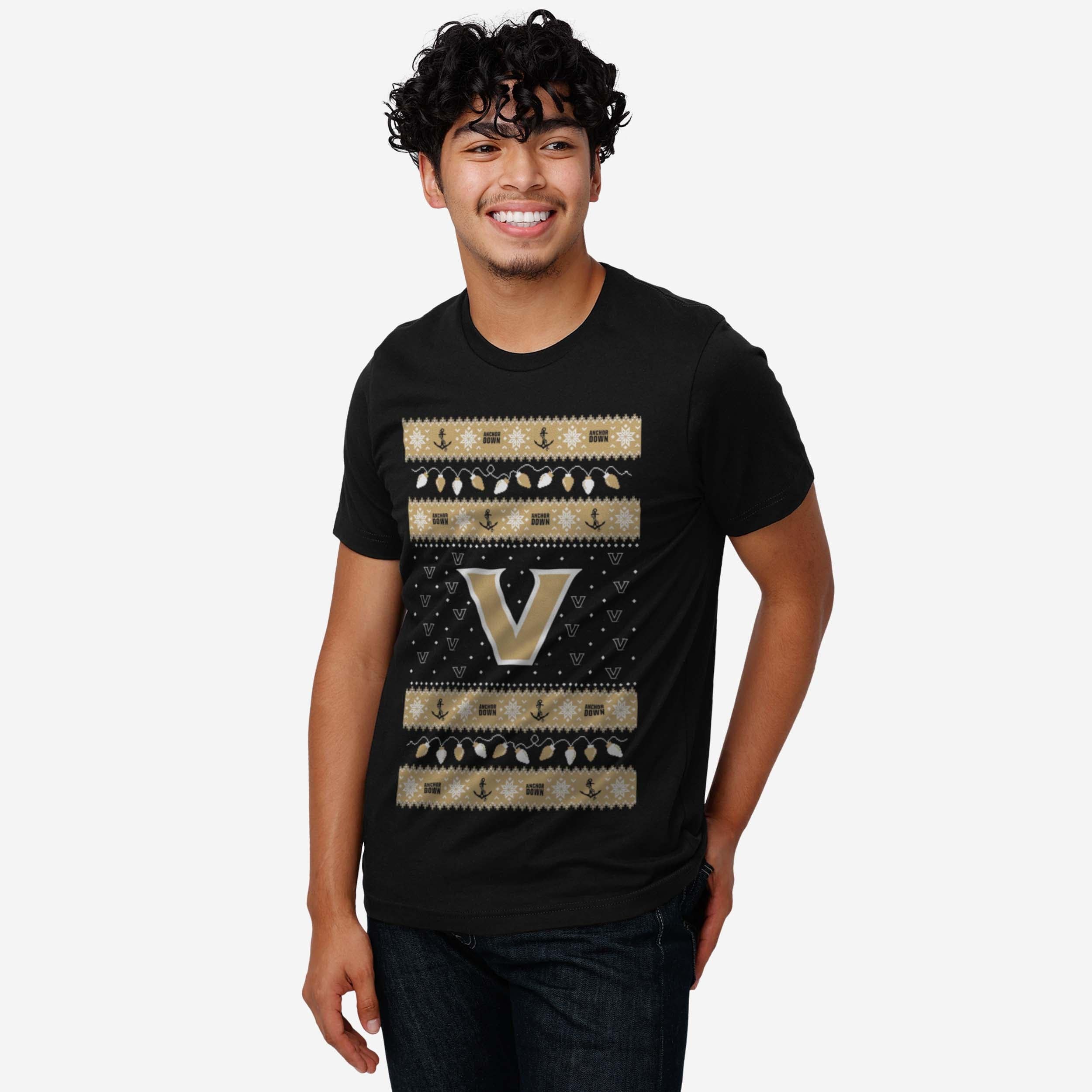 Vanderbilt Commodores Holiday Lights Sweater T-Shirt - Image 2