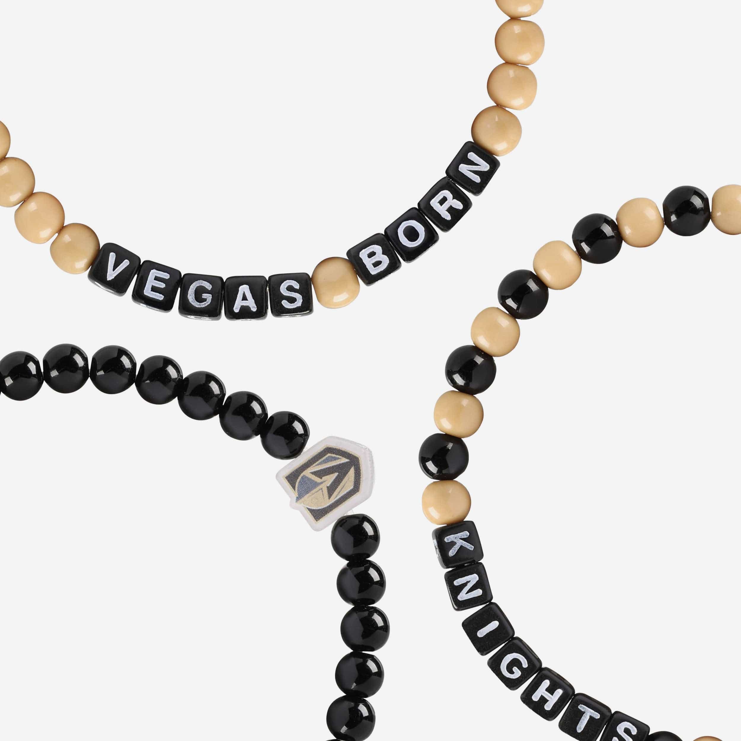 Vegas Golden Knights 3 Pack Beaded Friendship Bracelet - Image 2