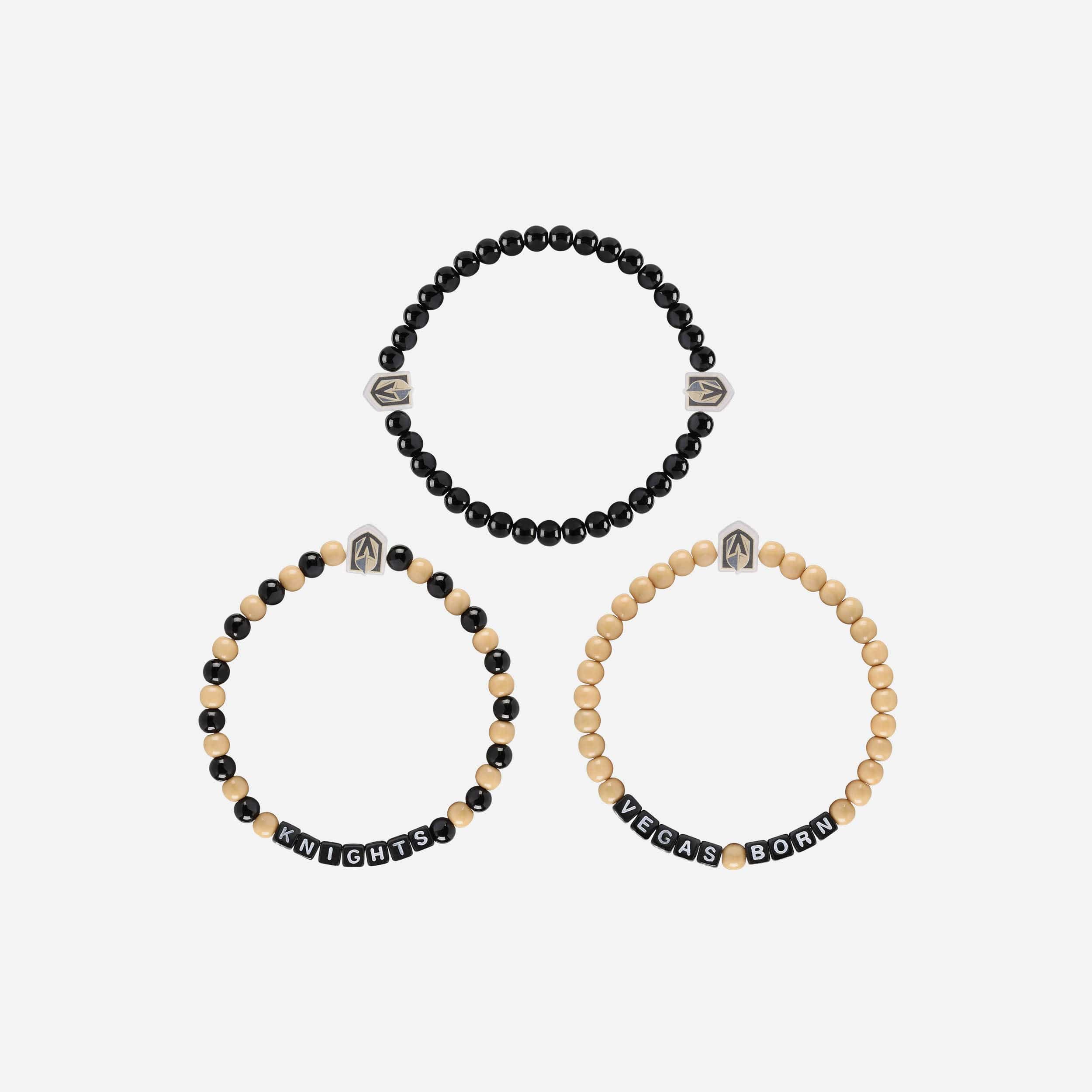 Vegas Golden Knights 3 Pack Beaded Friendship Bracelet - Image 3