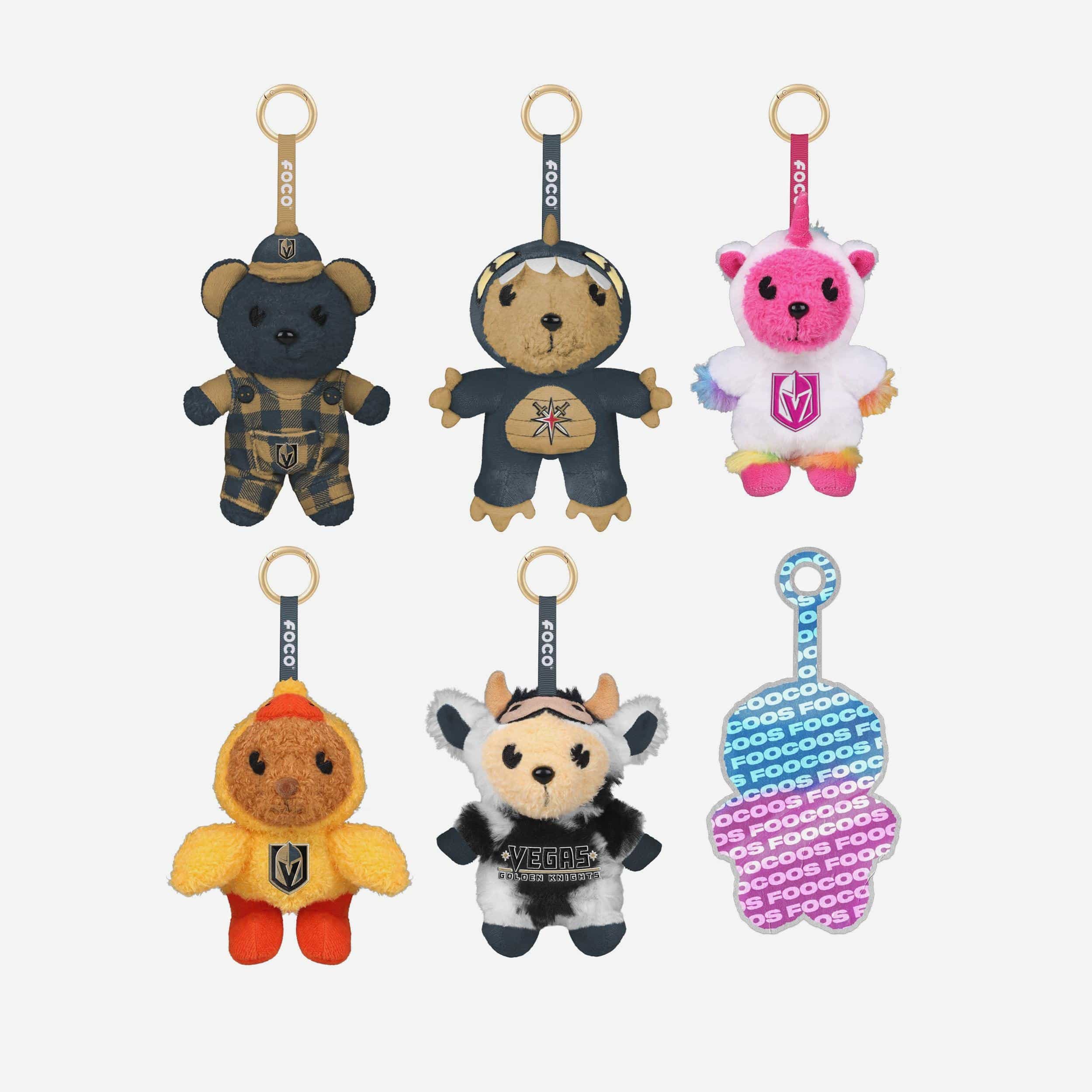 Vegas Golden Knights FOOCOOS Plush Bag Charm Keychain Blind Box Series 1