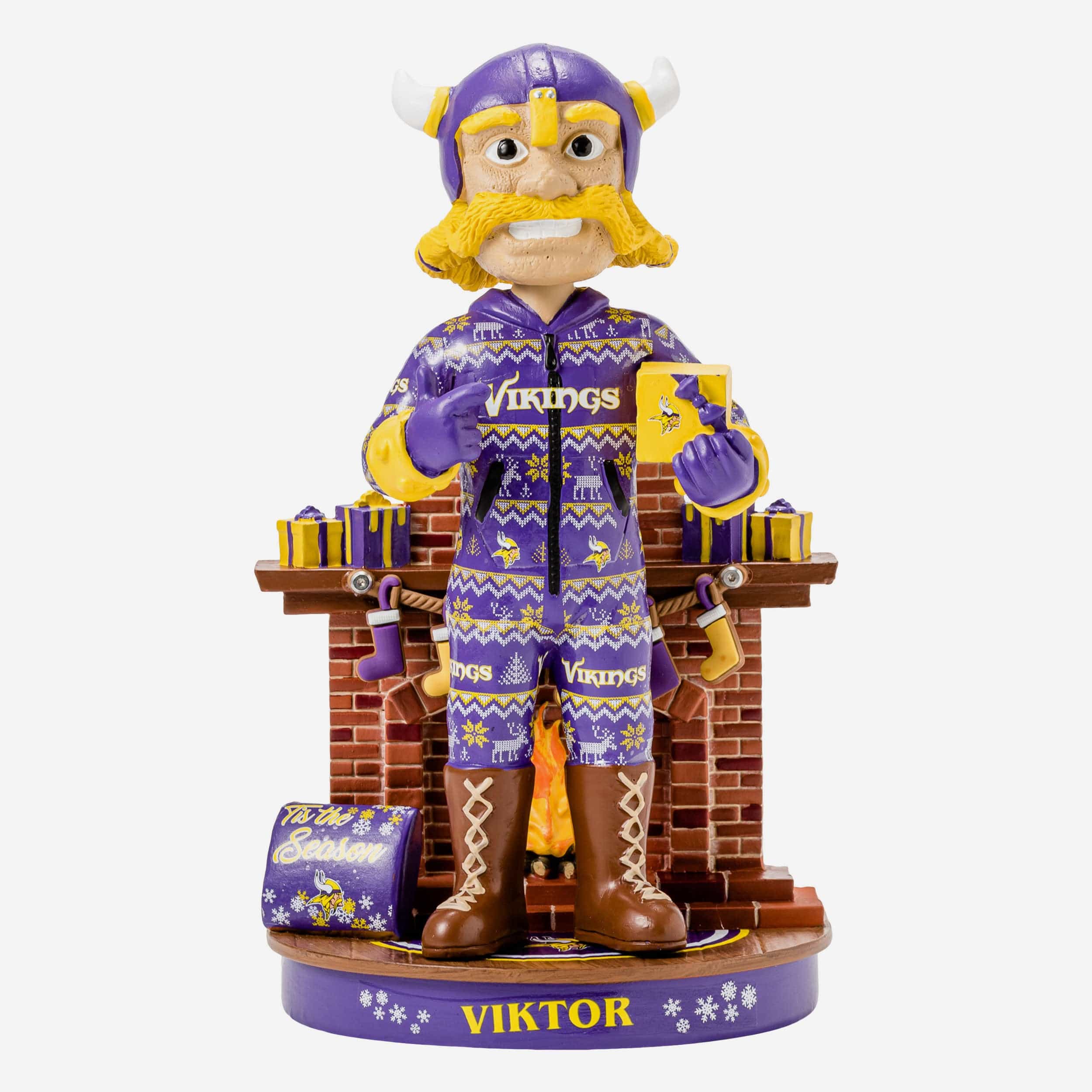 Viktor The Viking Minnesota Vikings Holiday Mascot Bobblehead