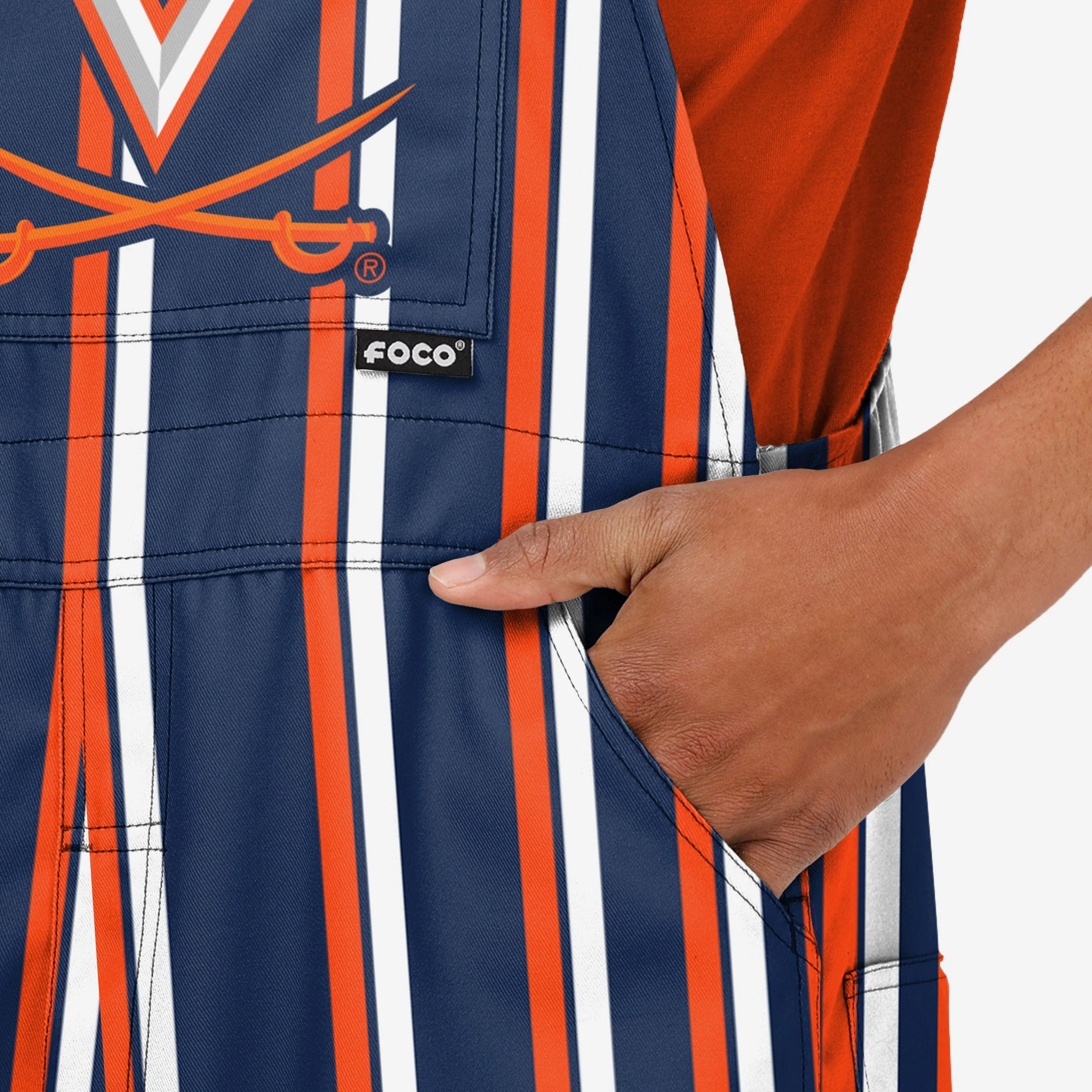 Virginia Cavaliers Mens Sideline Spirit Bib Overalls - Image 5