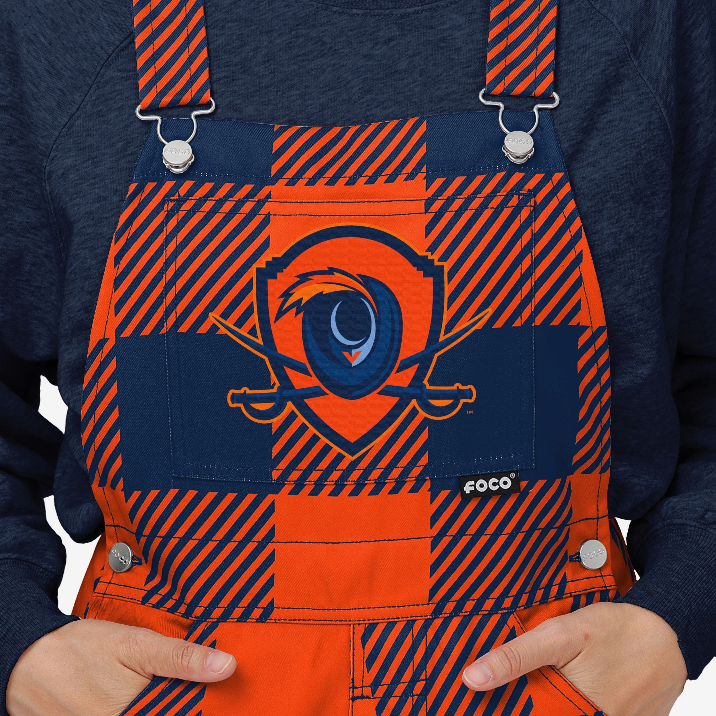 Virginia Cavaliers Womens Plaid Bib Overalls - Image 4