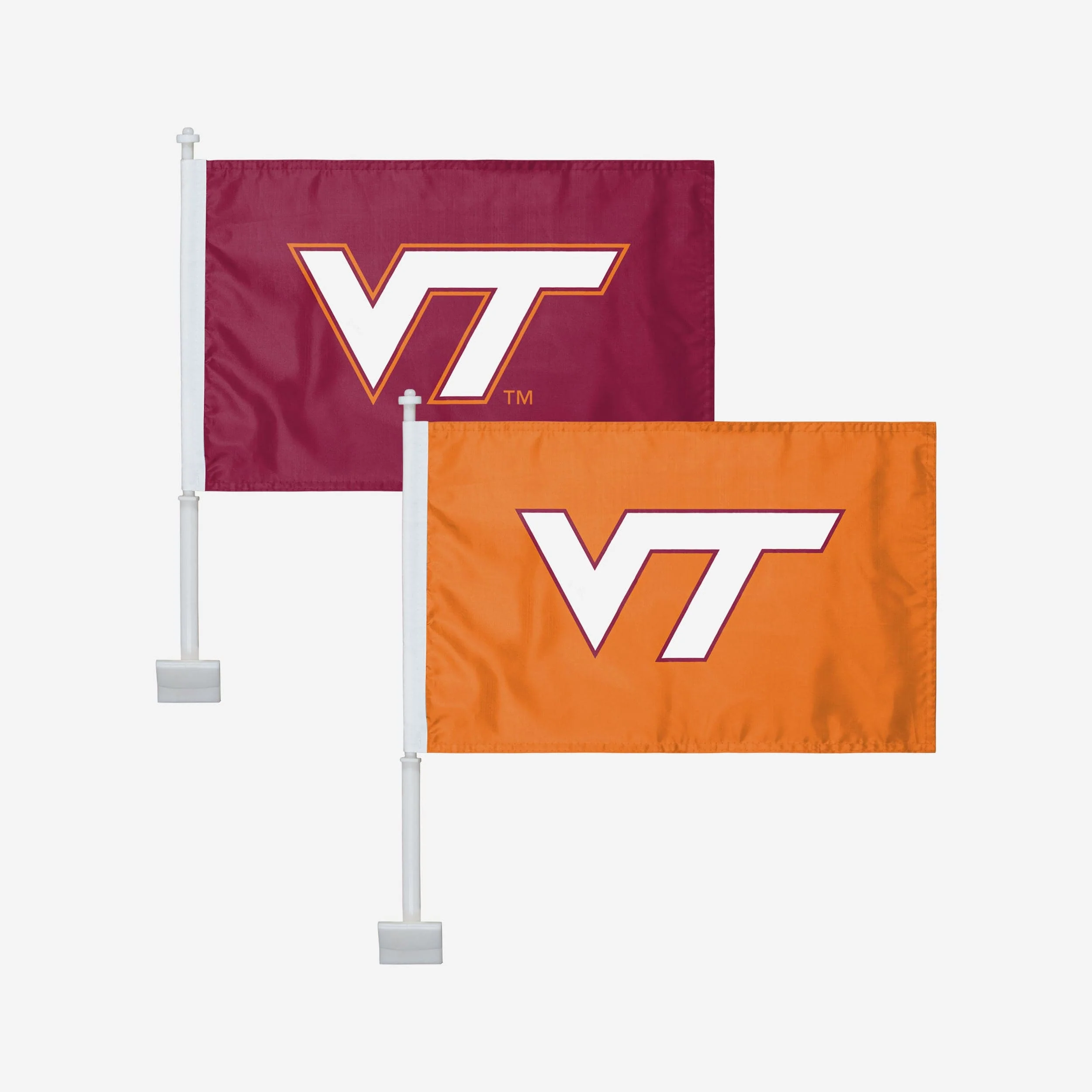 Virginia Tech Hokies 2 Pack Solid Car Flag