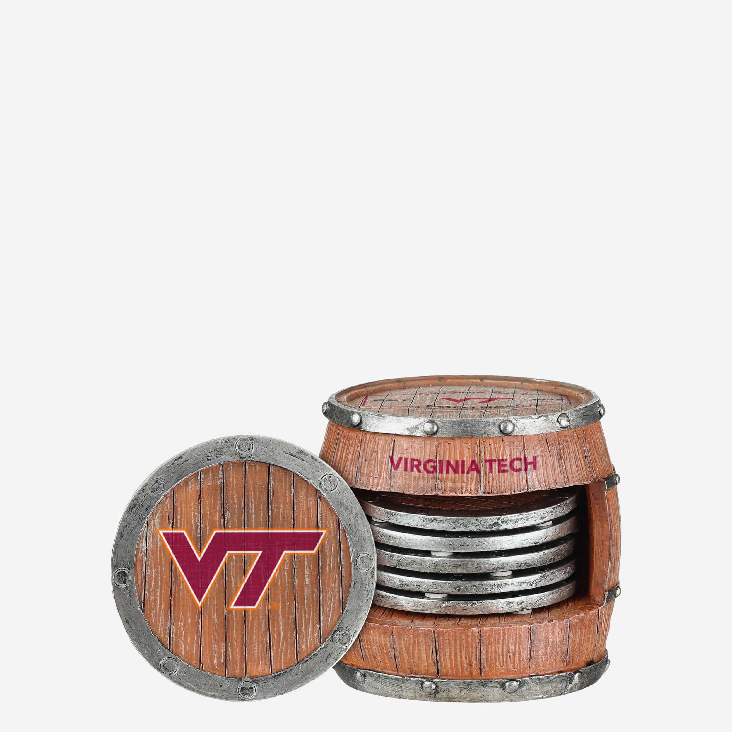 Virginia Tech Hokies 5 Pack Barrel Coaster Set