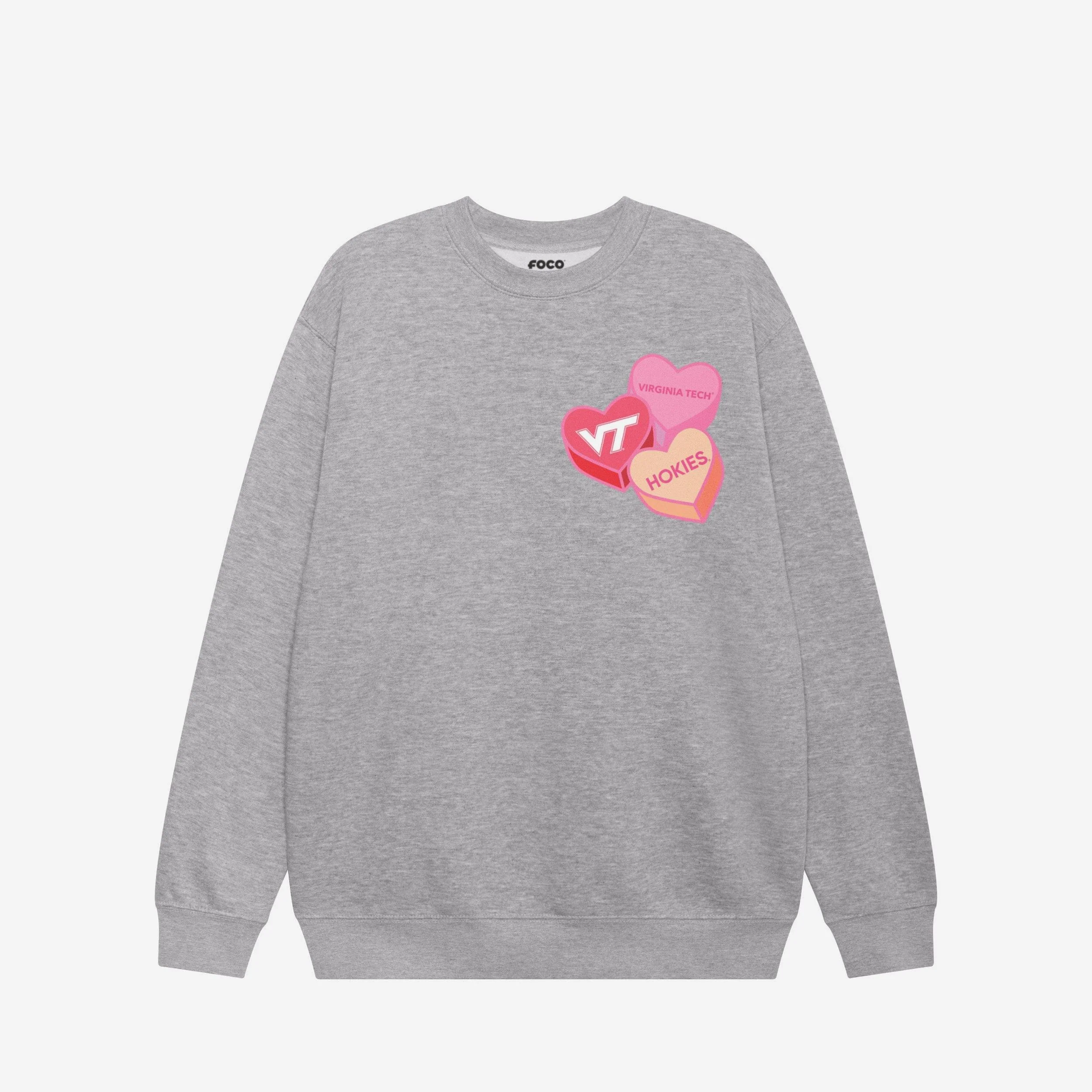 Virginia Tech Hokies Candy Heart Crew Neck Sweatshirt - Image 3