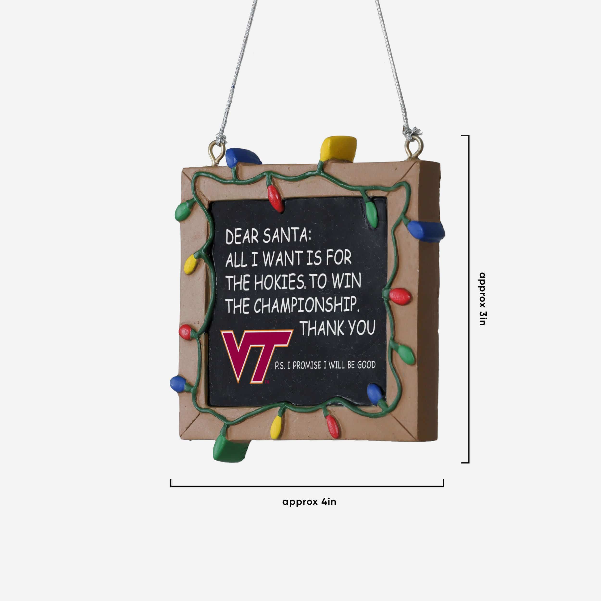 Virginia Tech Hokies Chalkboard Sign Ornament - Image 3