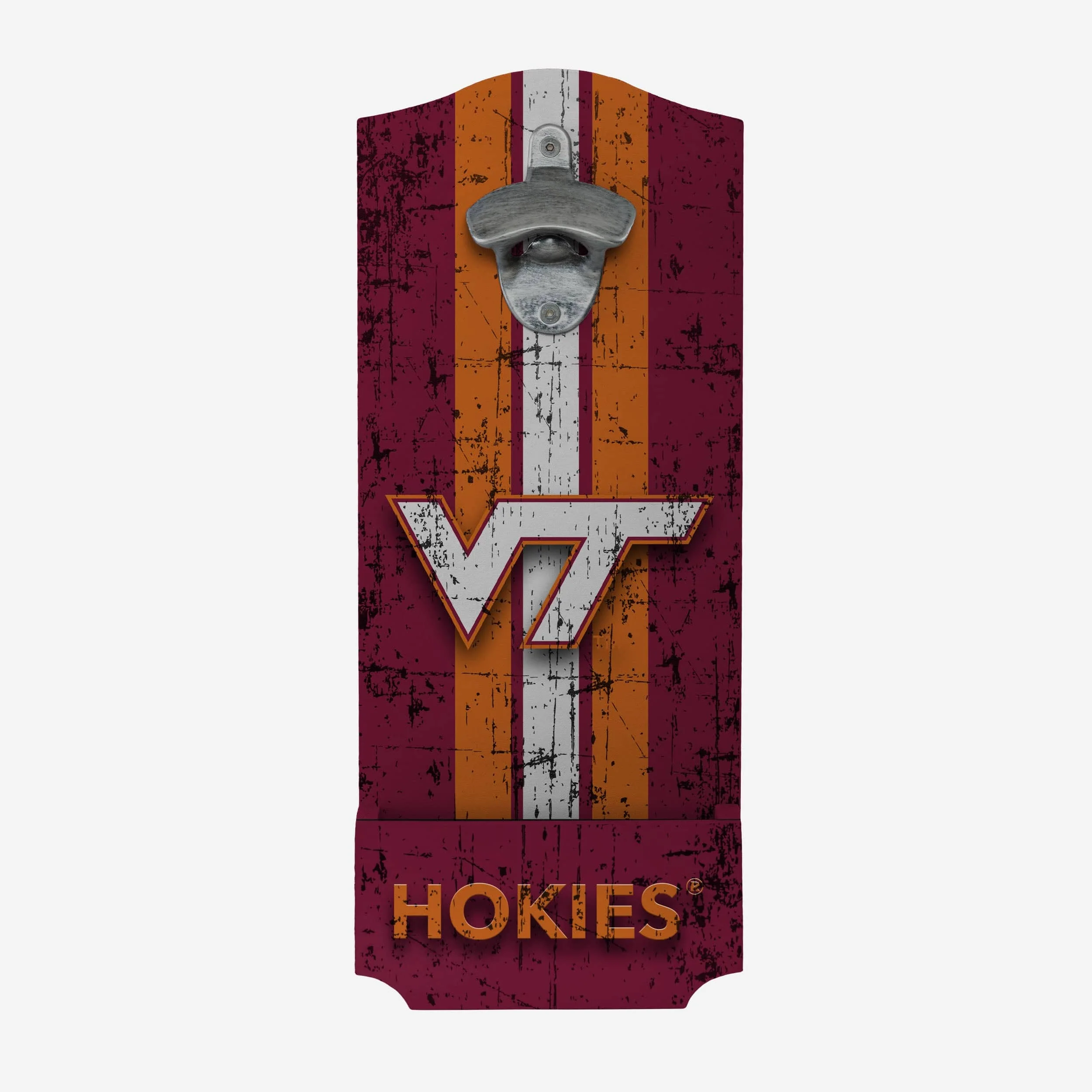Virginia Tech Hokies Wooden Bottle Cap Opener Sign - Image 2