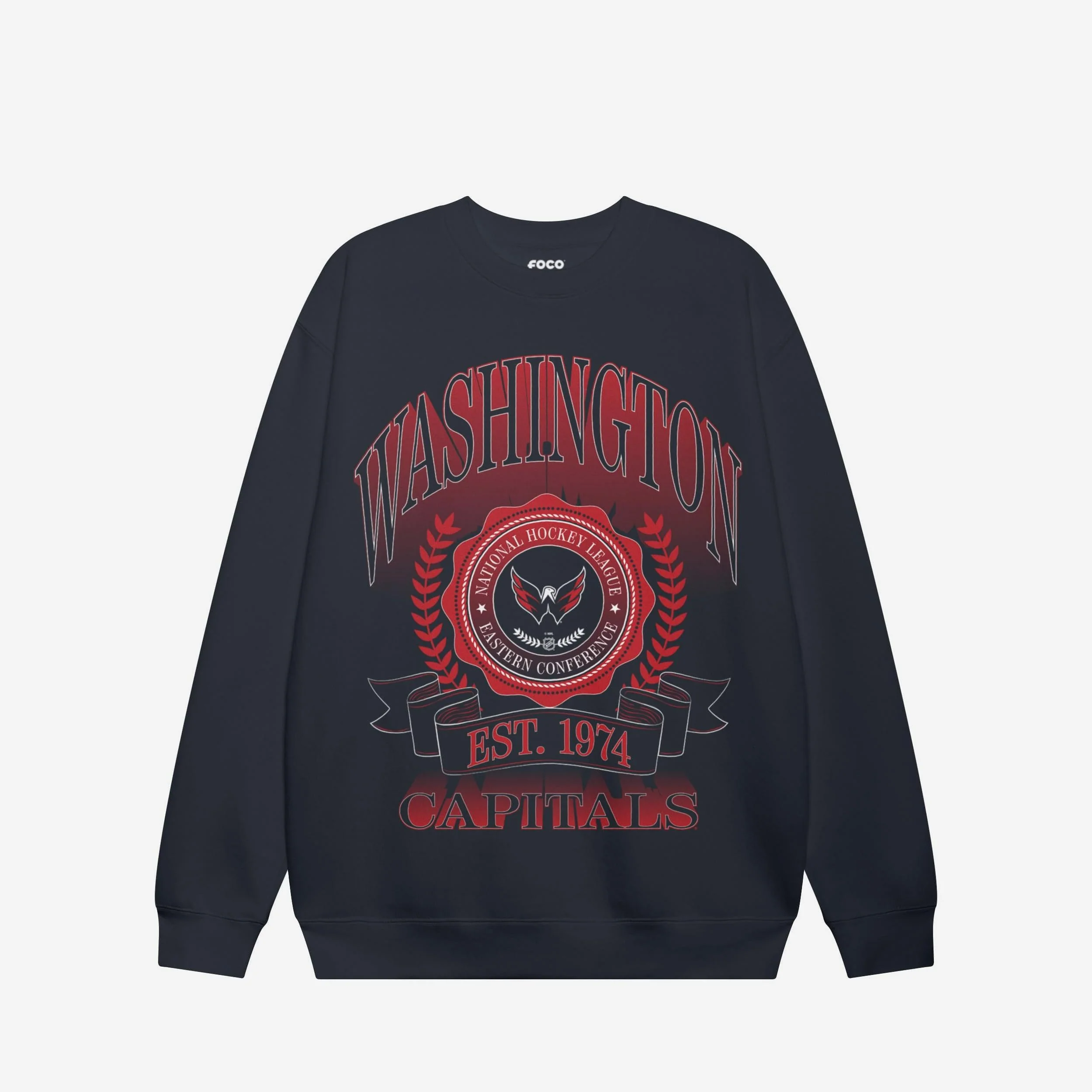 Washington Capitals Banner Crest Crew Neck Sweatshirt