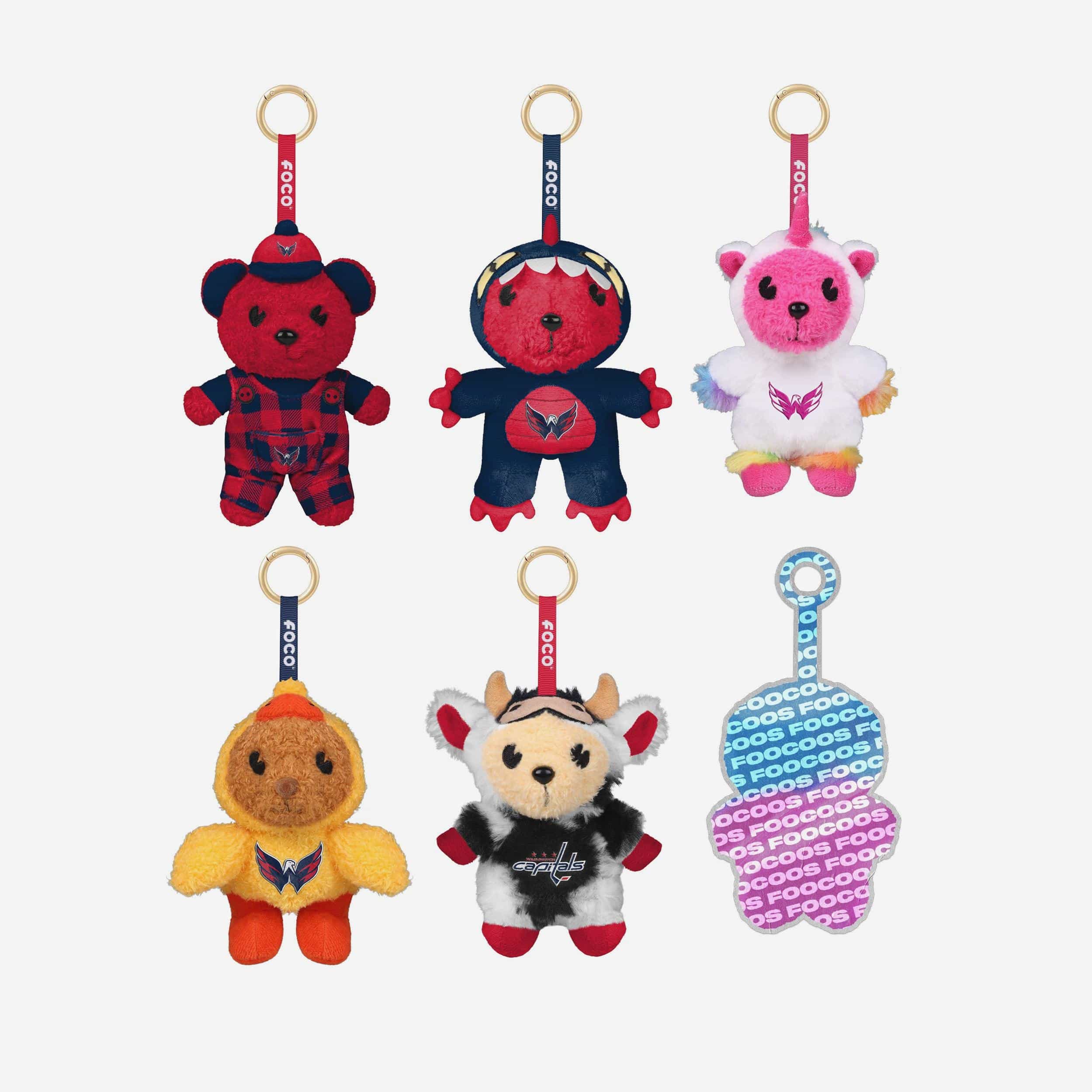 Washington Capitals FOOCOOS Plush Bag Charm Keychain Blind Box Series 1