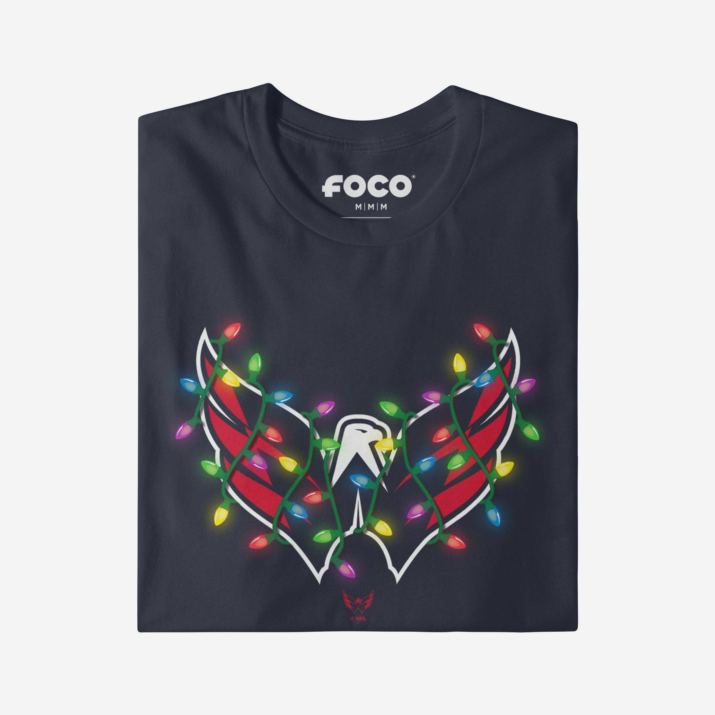Washington Capitals Primary Logo Holiday Lights T-Shirt - Image 3