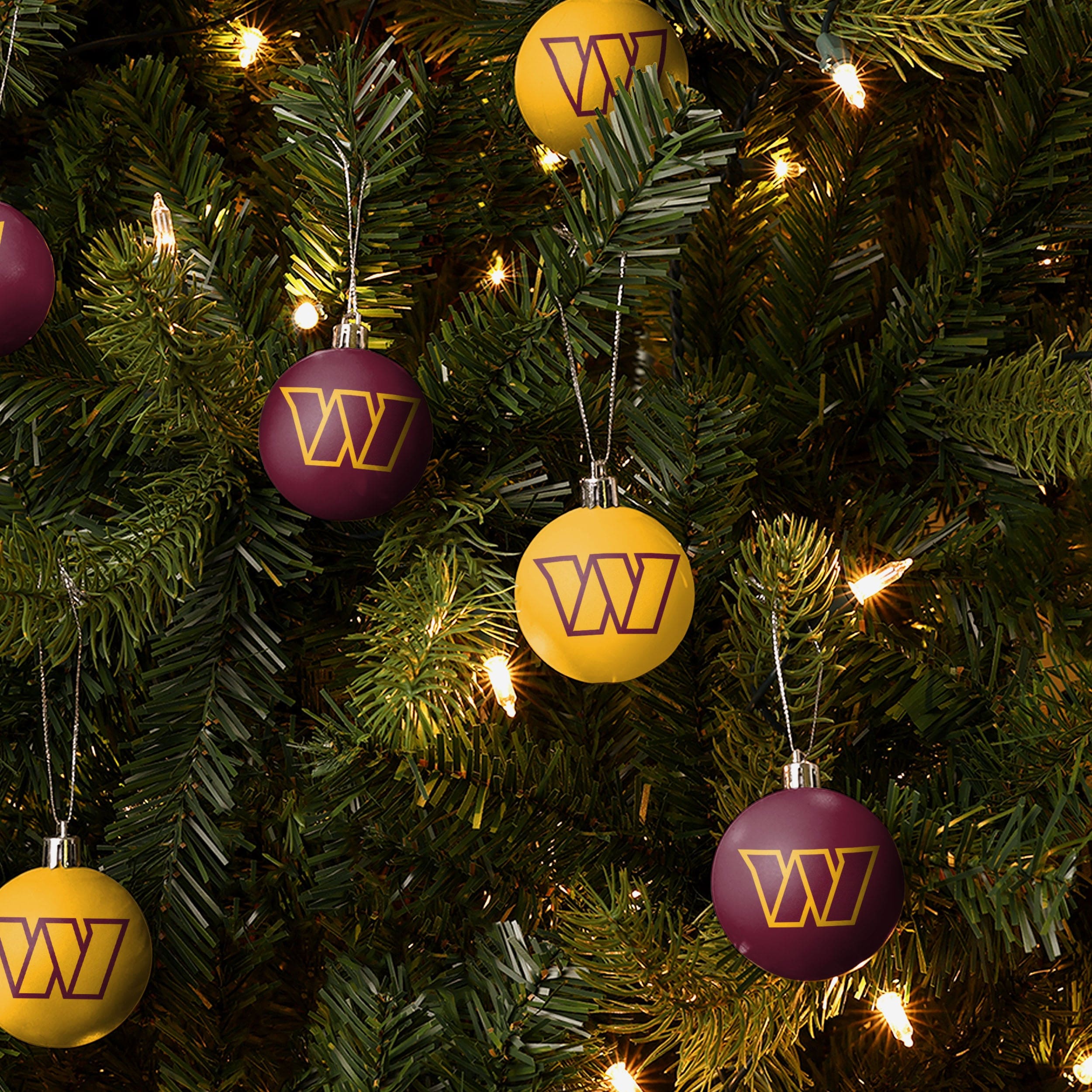 Washington Commanders 12 Pack Plastic Ball Ornament Set - Image 2