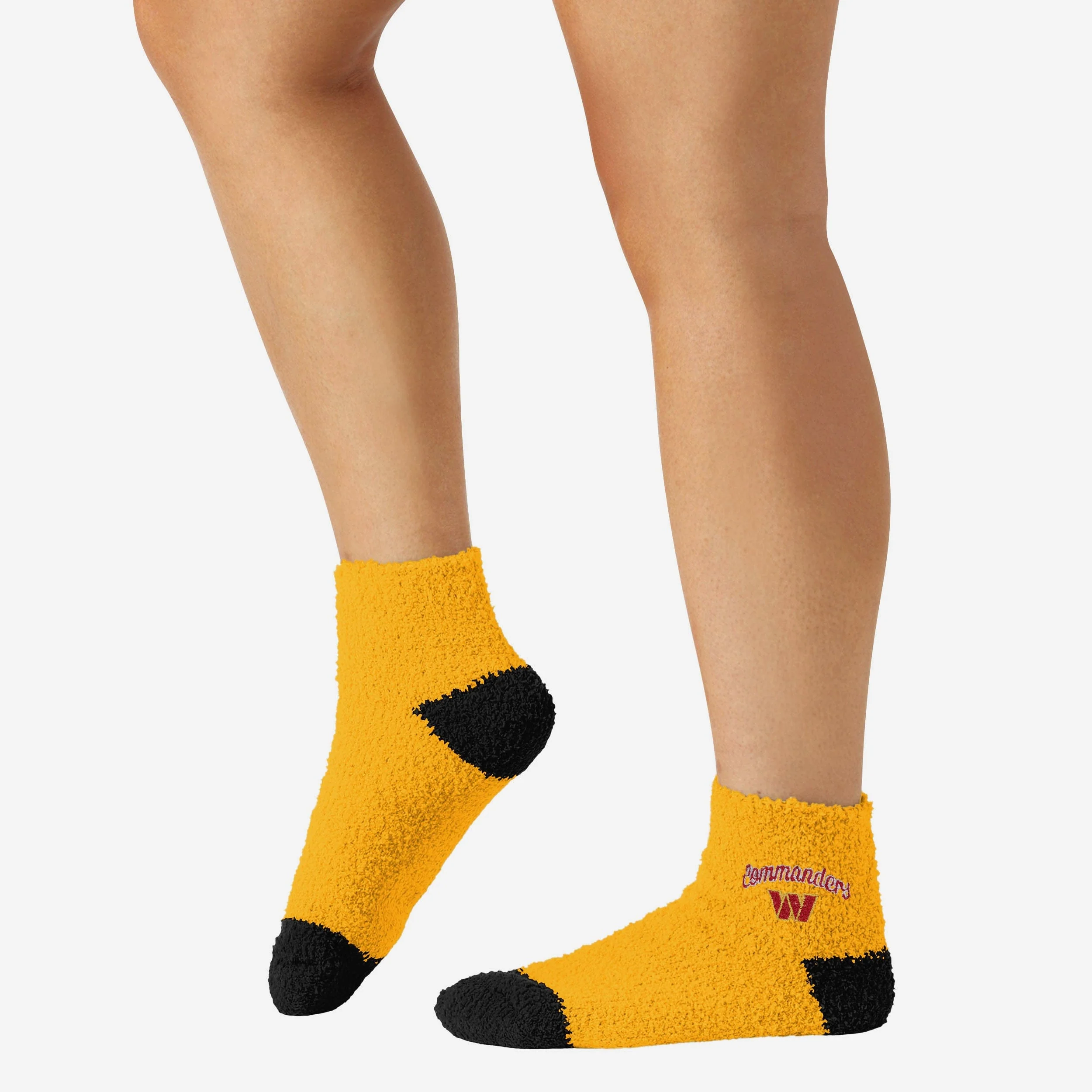 Washington Commanders 2 Pack Womens Script Logo Fuzzy Ankle Socks - Image 3