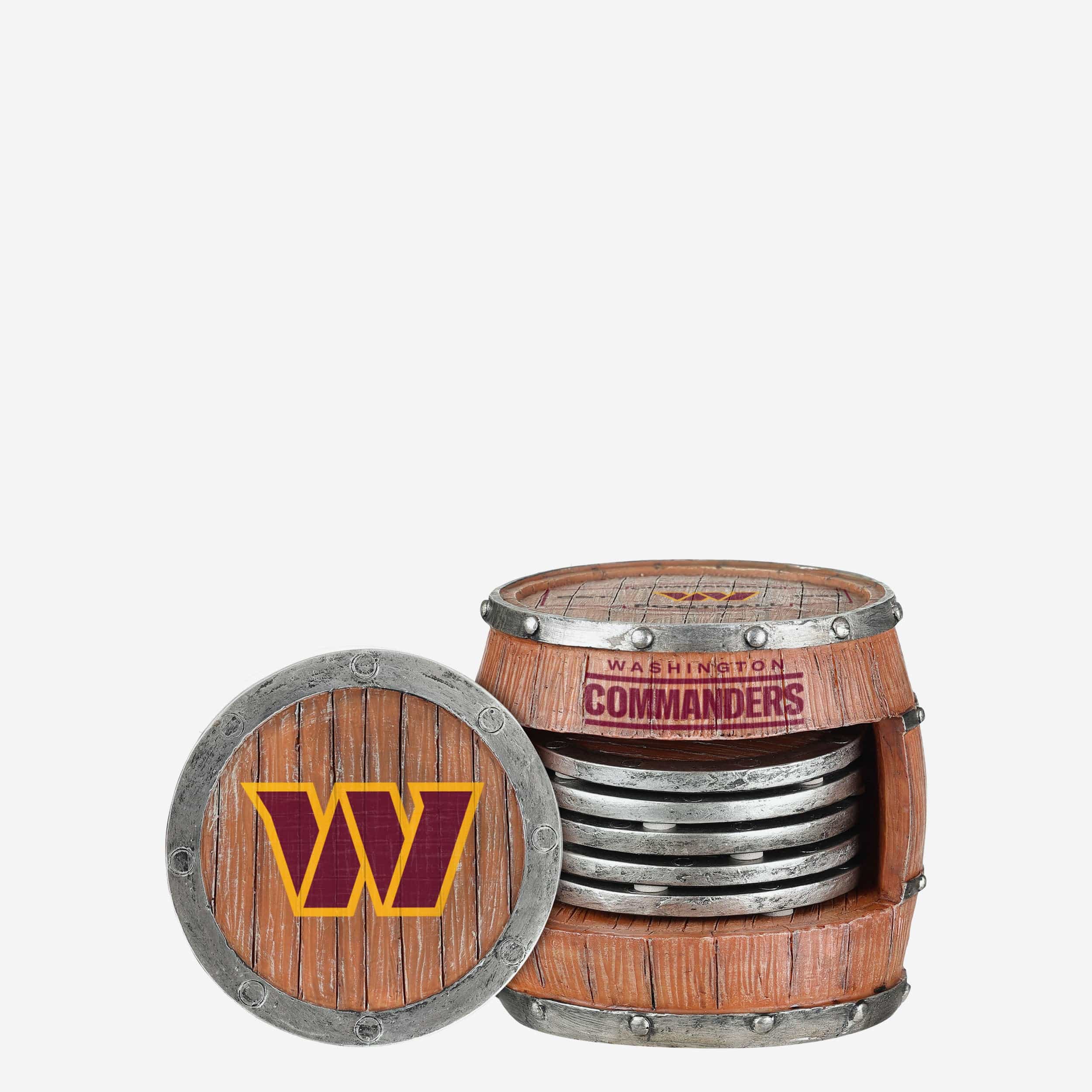 Washington Commanders 5 Pack Barrel Coaster Set