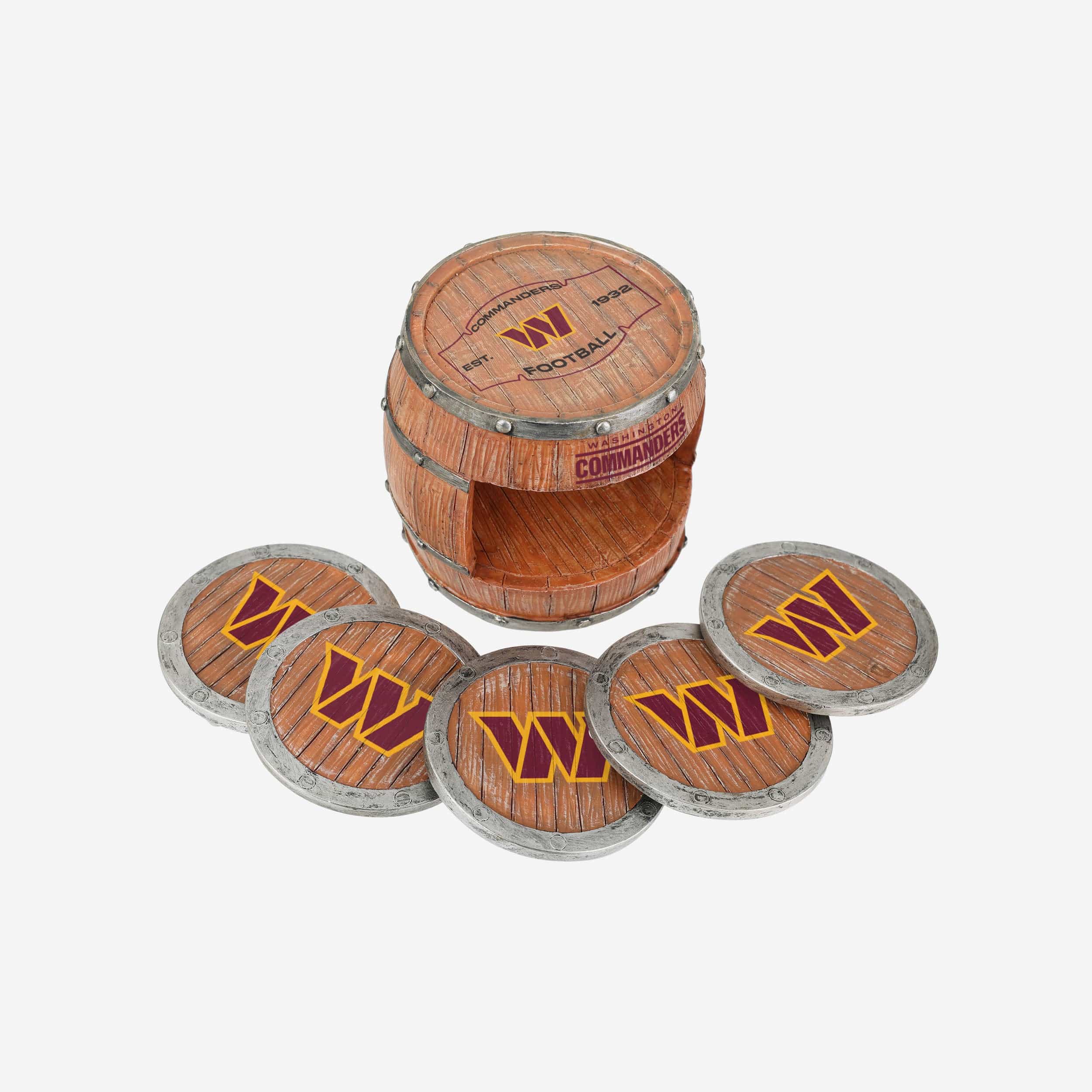 Washington Commanders 5 Pack Barrel Coaster Set - Image 3