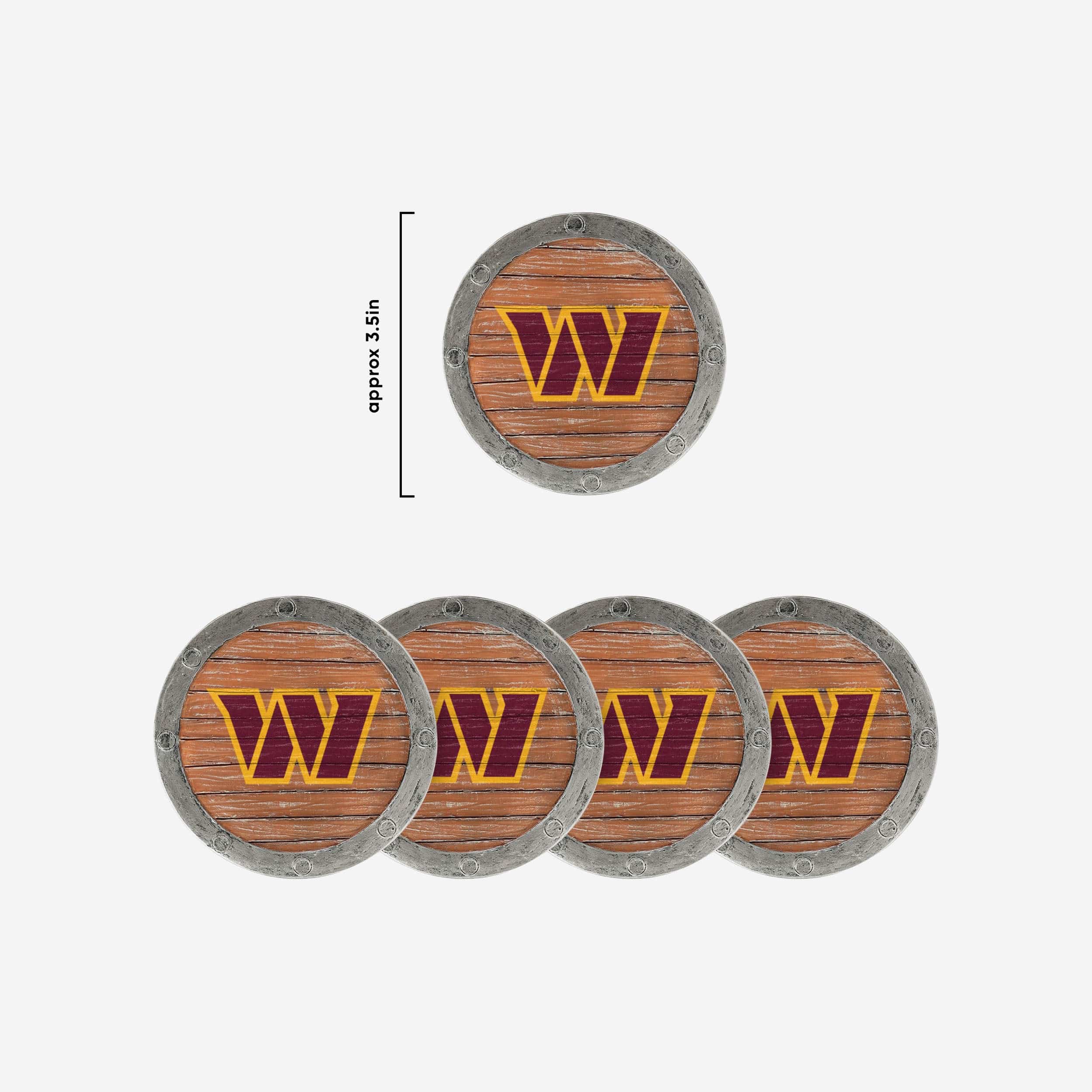 Washington Commanders 5 Pack Barrel Coaster Set - Image 5