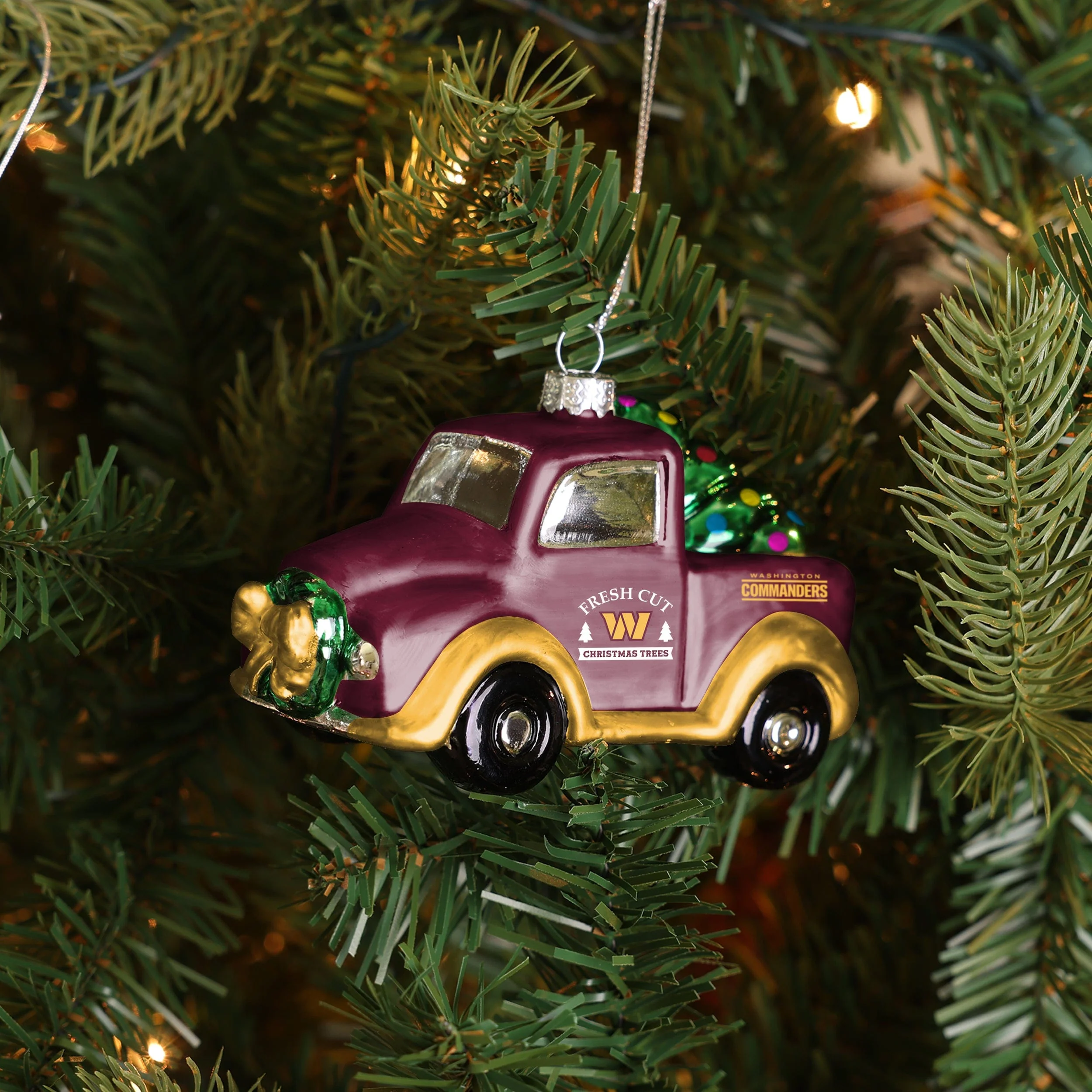 Washington Commanders Blown Glass Truck Ornament - Image 3