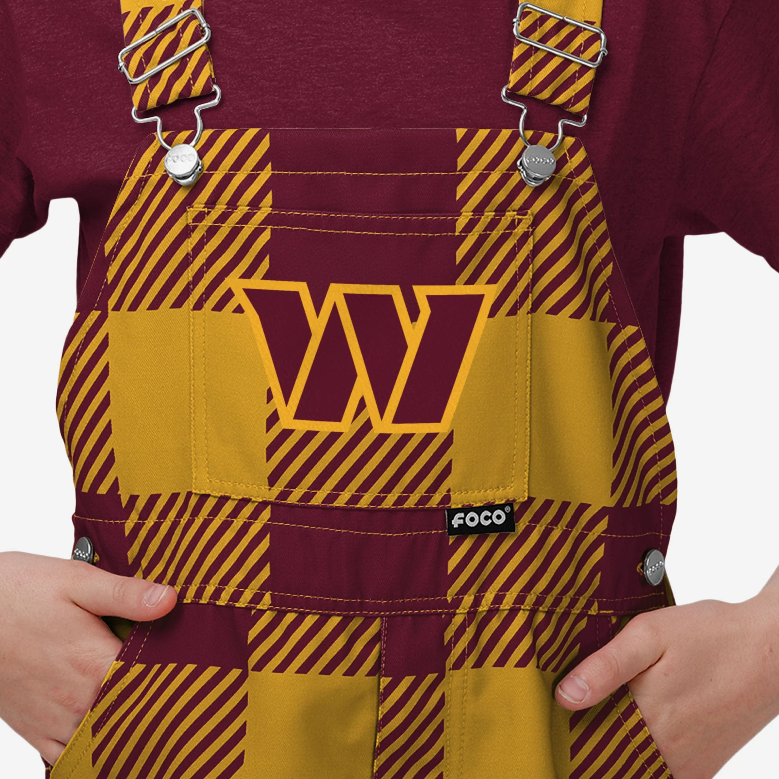 Washington Commanders Buffalo Youth Plaid Bib Overalls - Image 3