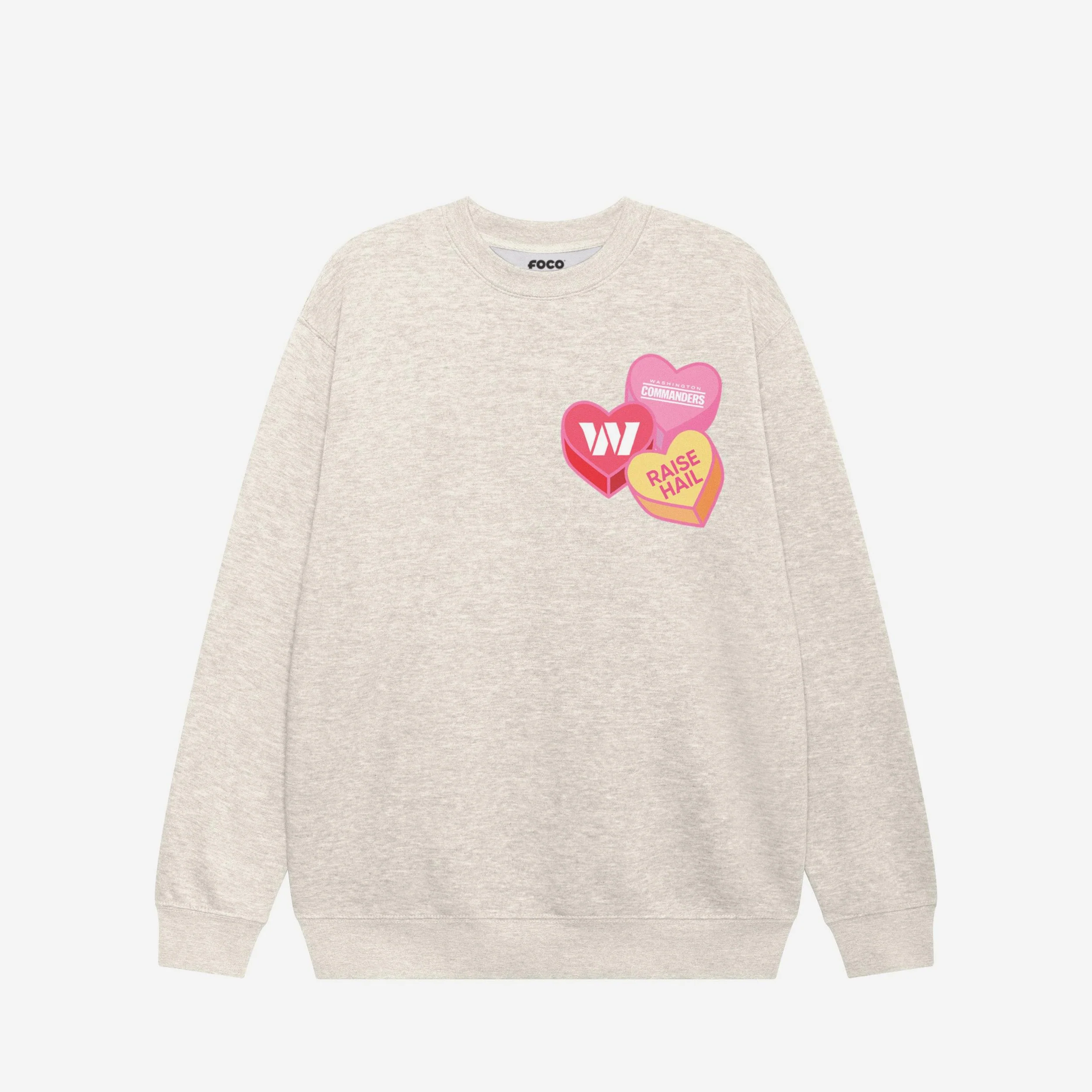 Washington Commanders Candy Heart Crew Neck Sweatshirt