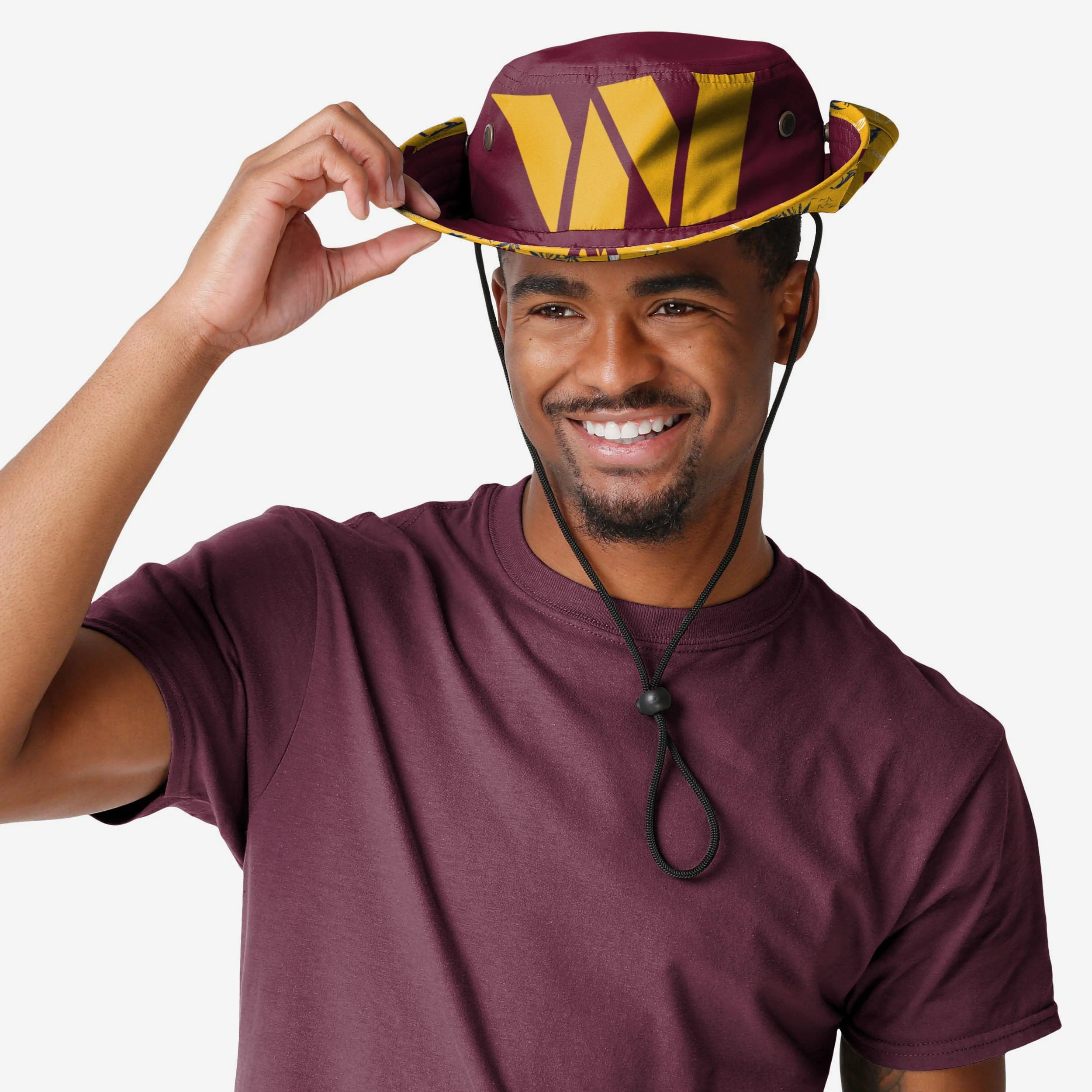 Washington Commanders Cropped Big Logo Hybrid Boonie Hat - Image 3