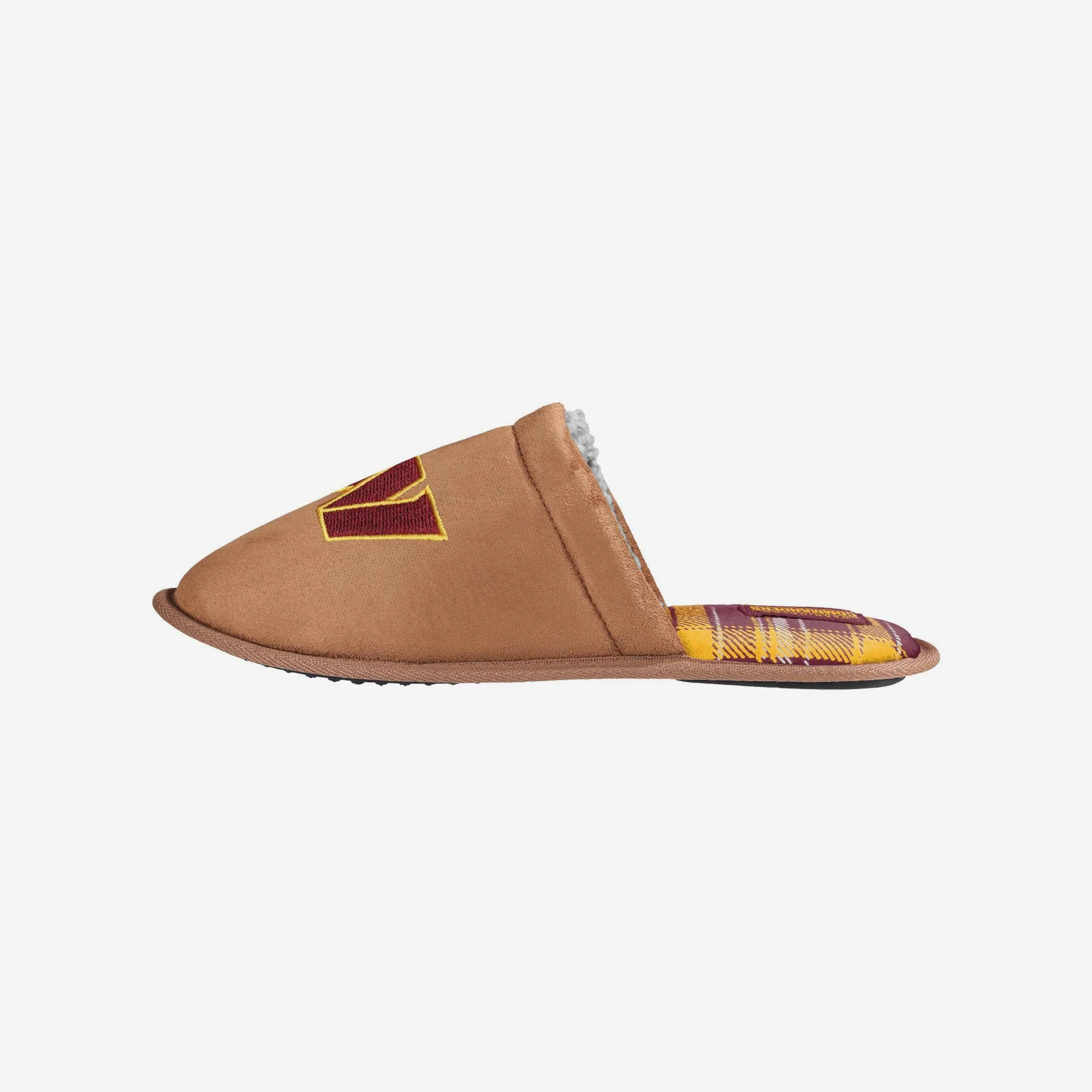 Washington Commanders Flannel Lined Brown Suede Scuff Slipper