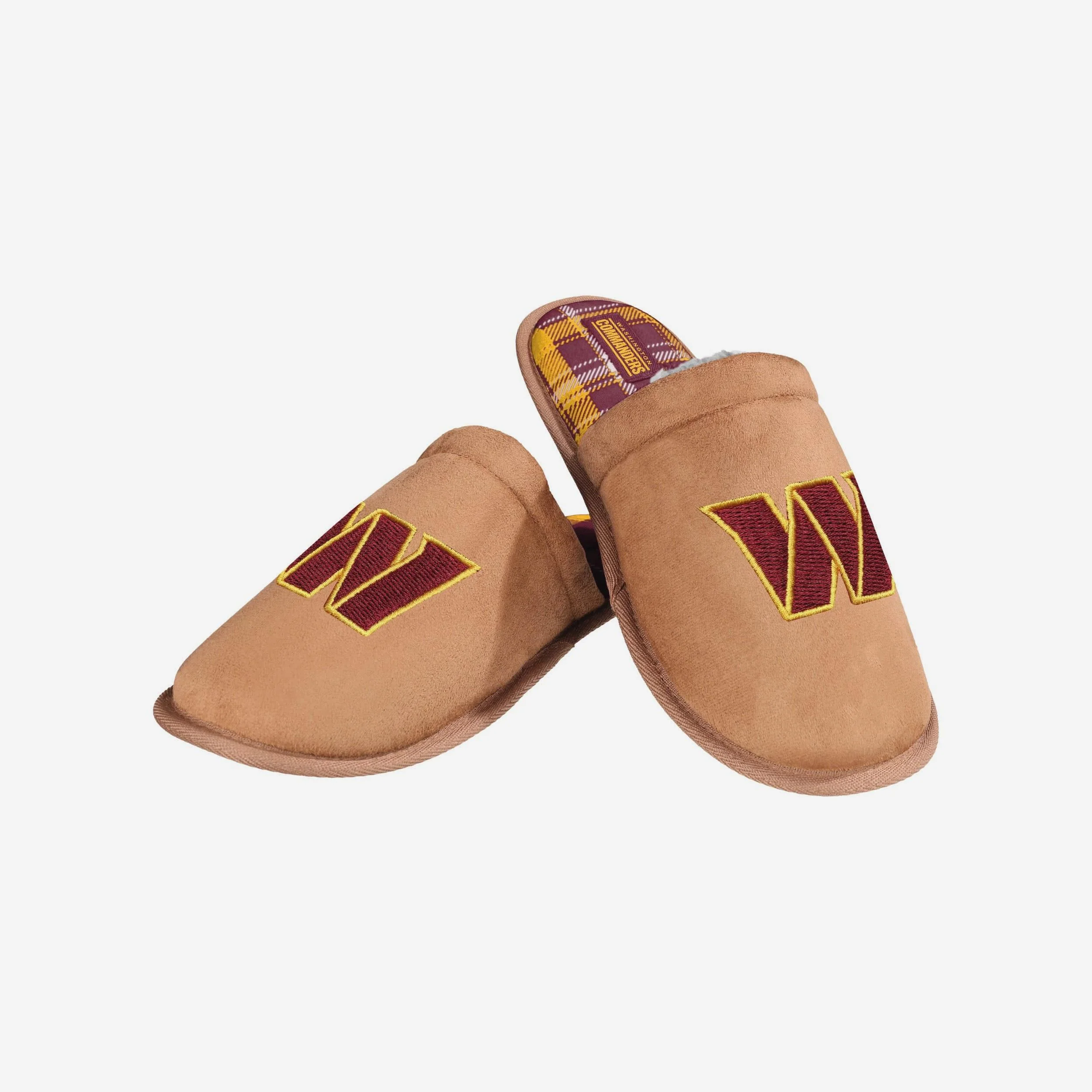 Washington Commanders Flannel Lined Brown Suede Scuff Slipper - Image 3