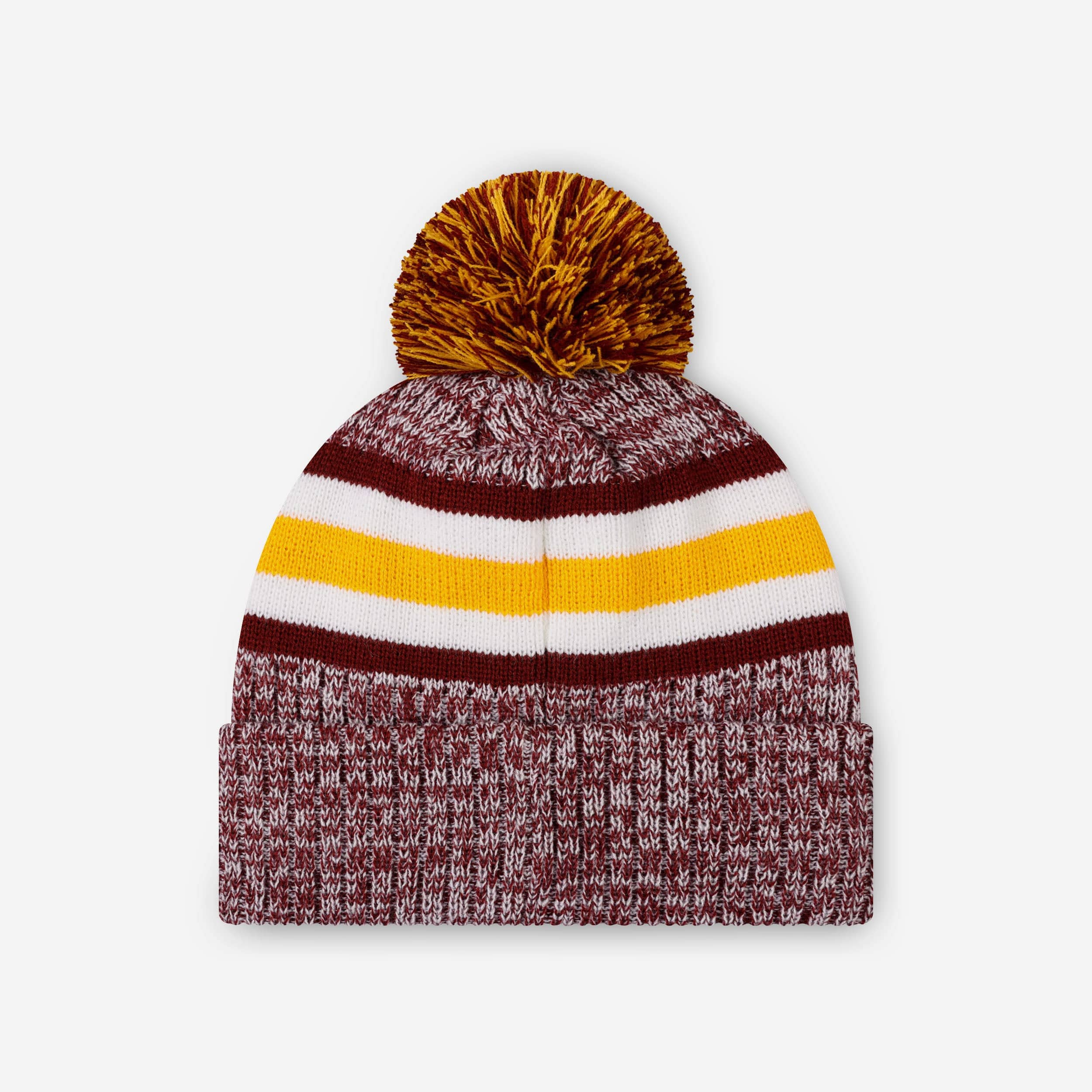Washington Commanders Heather Team Stripe Lined Pom Beanie - Image 2