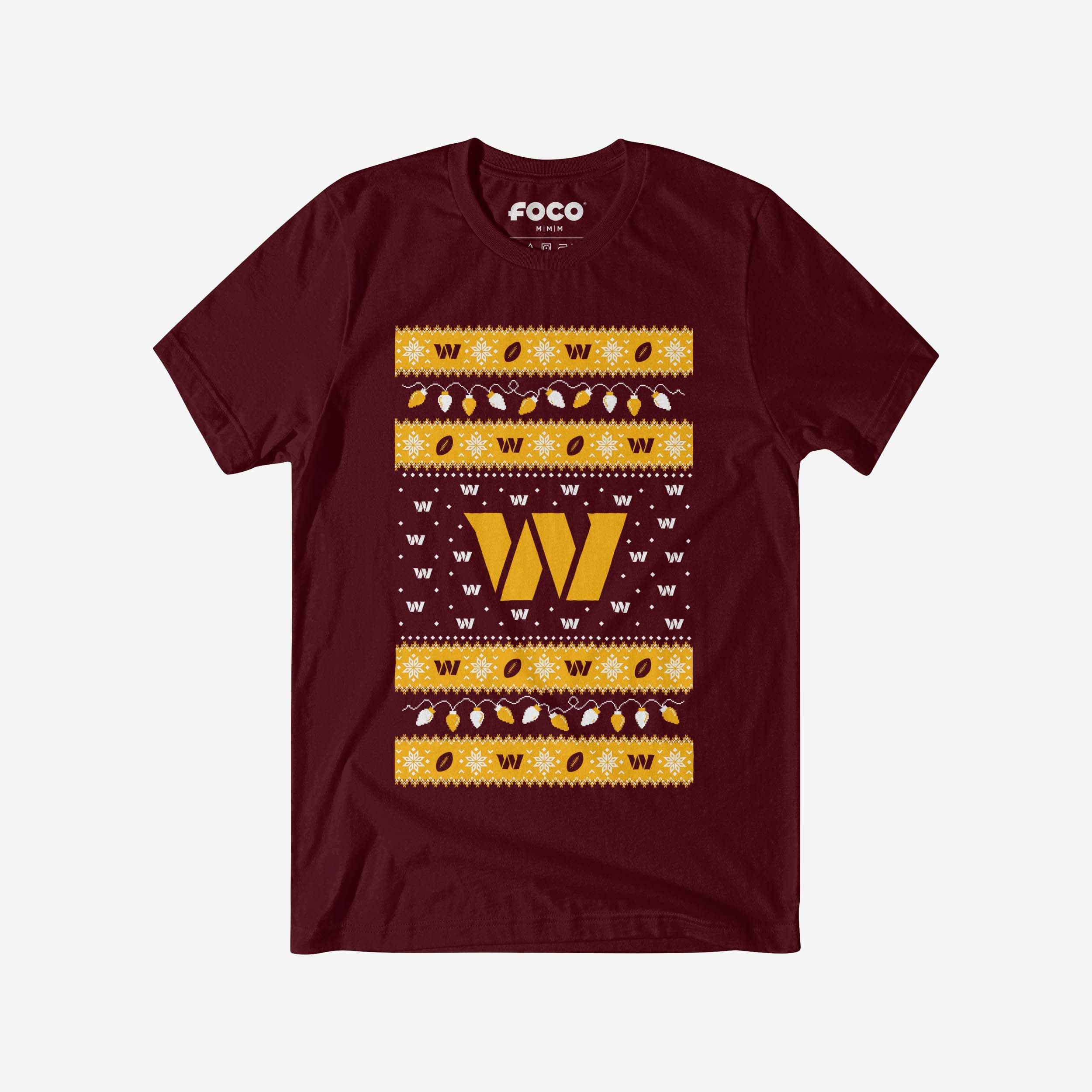 Washington Commanders Holiday Lights Sweater T-Shirt