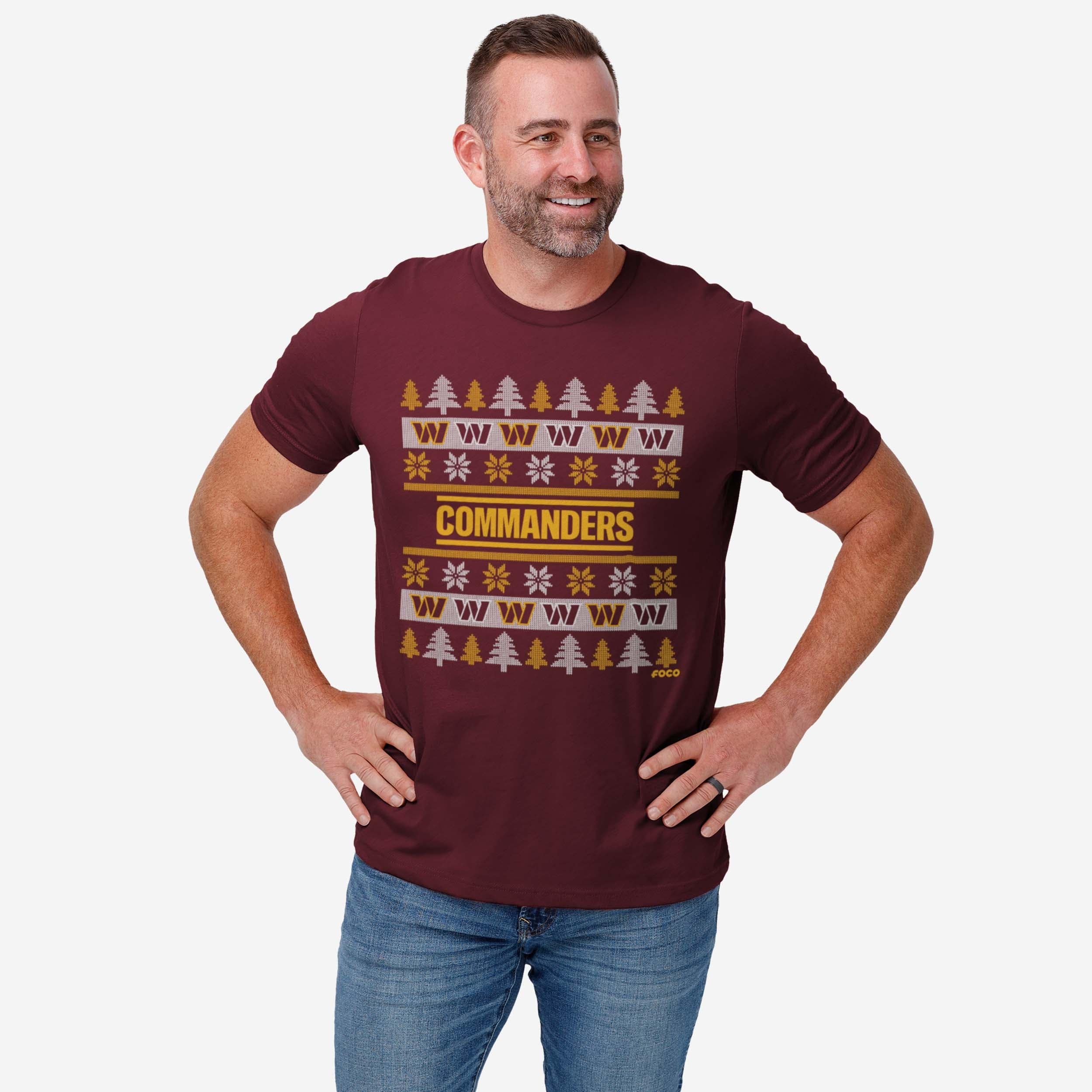 Washington Commanders Holiday Sweater T-Shirt - Image 2