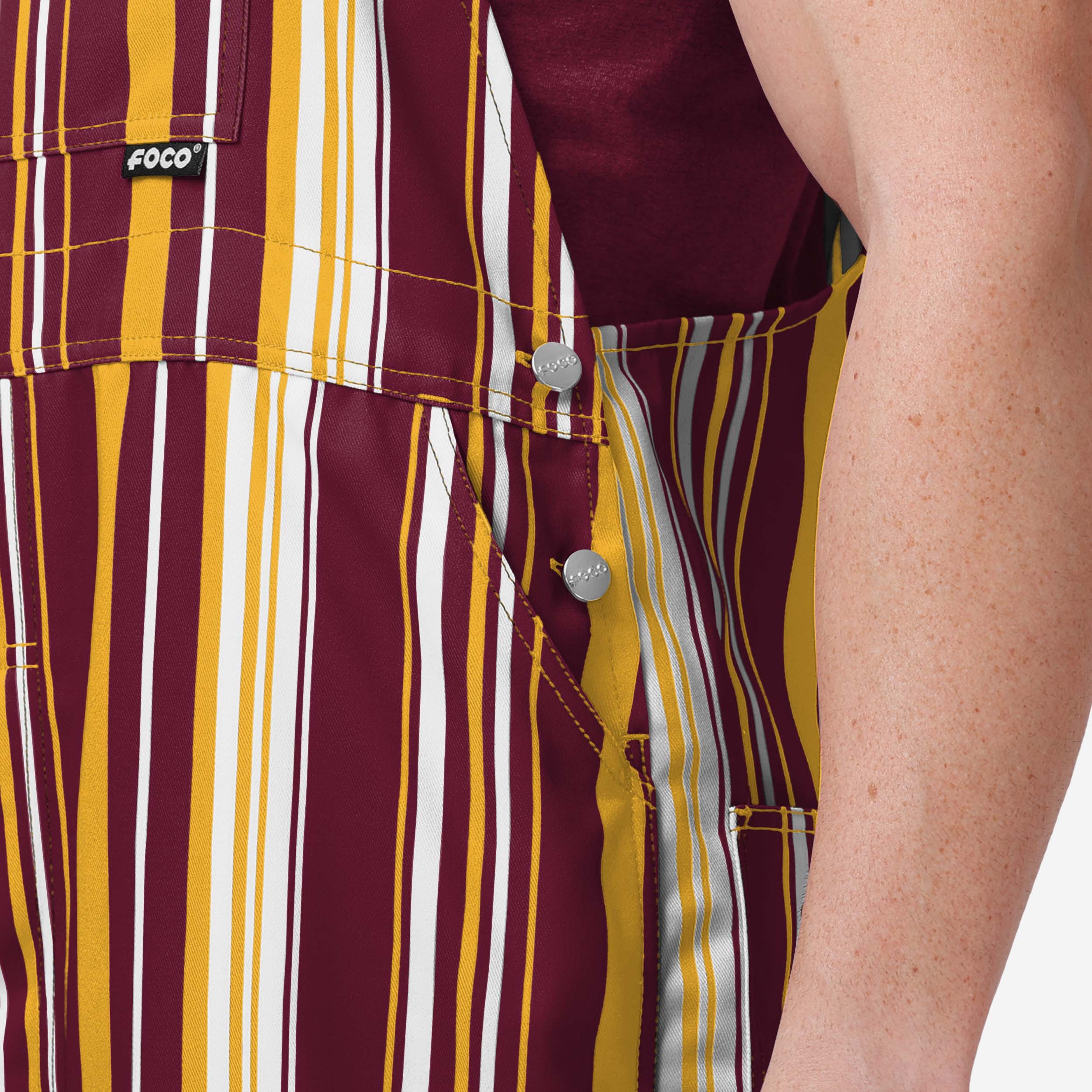 Washington Commanders Mens Hyper Stripe Bib Overalls - Image 4