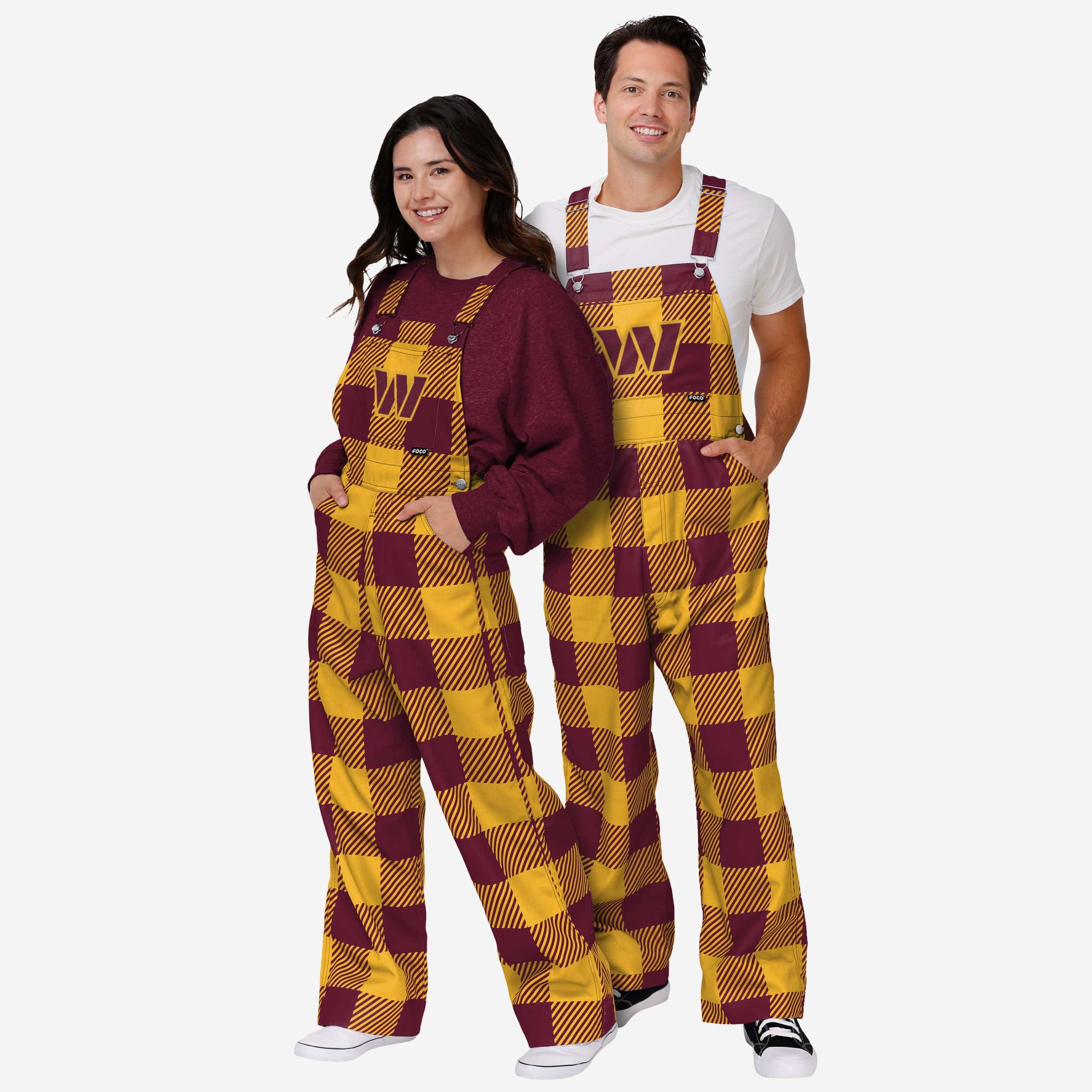Washington Commanders Mens Plaid Bib Overalls - Image 3
