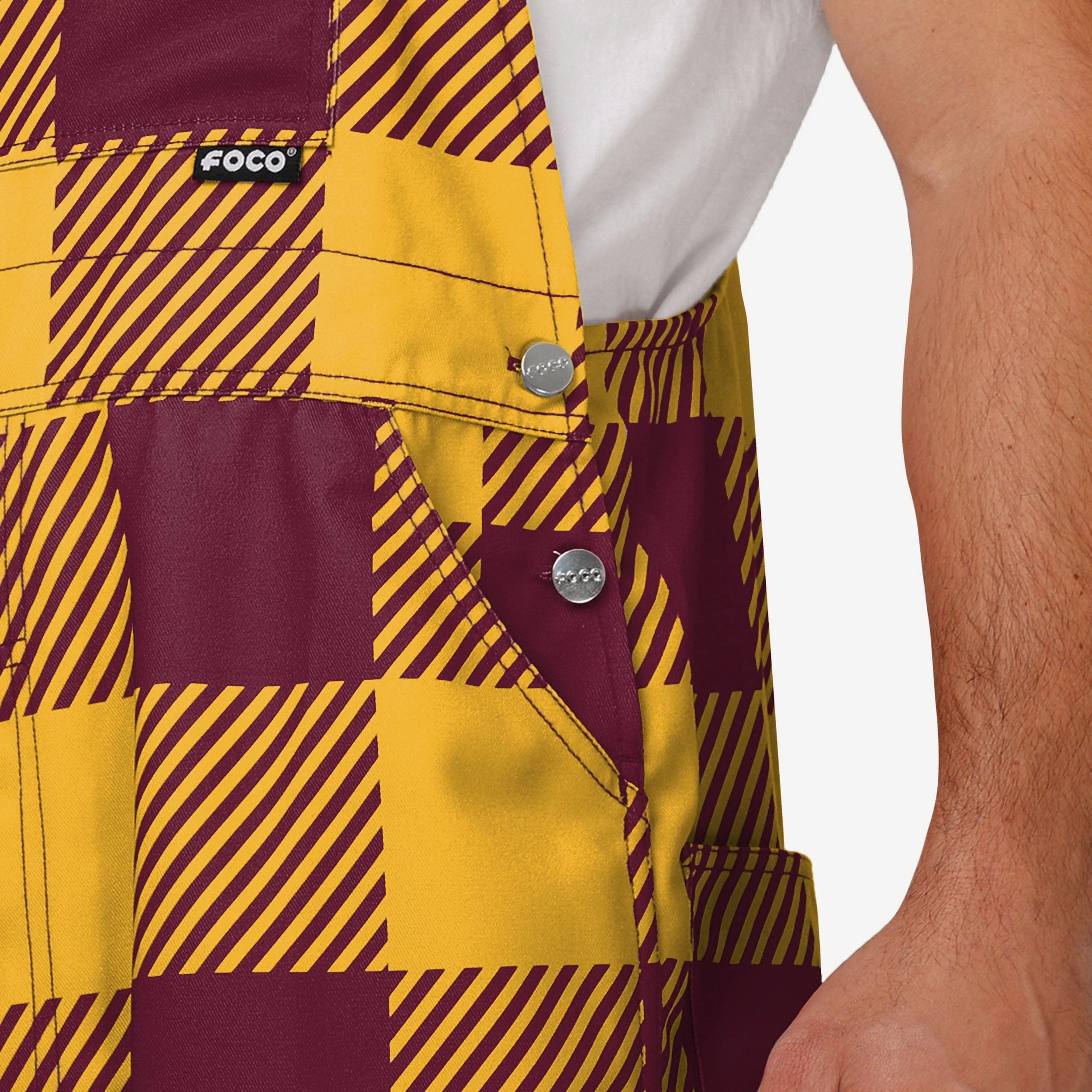 Washington Commanders Mens Plaid Bib Overalls - Image 5