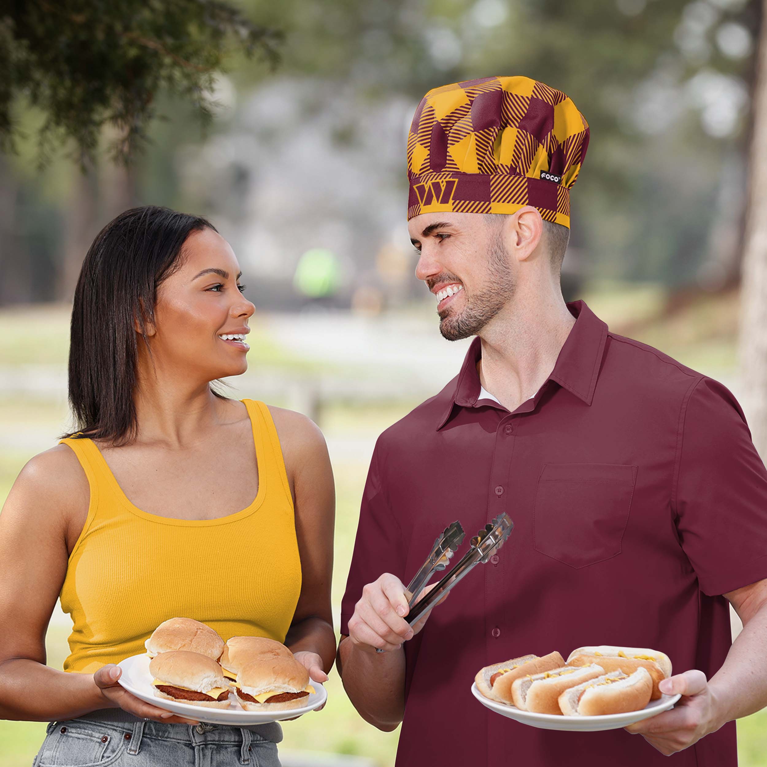 Washington Commanders Plaid Chef Hat - Image 3