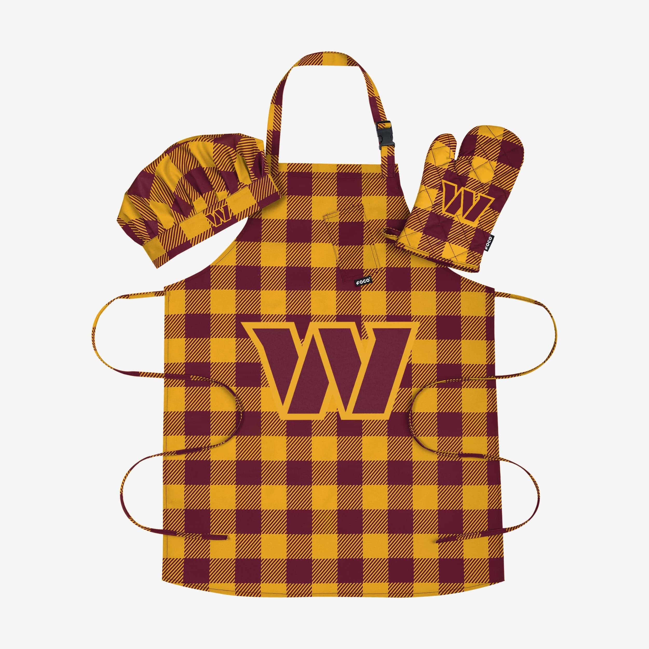 Washington Commanders Plaid Chef Set