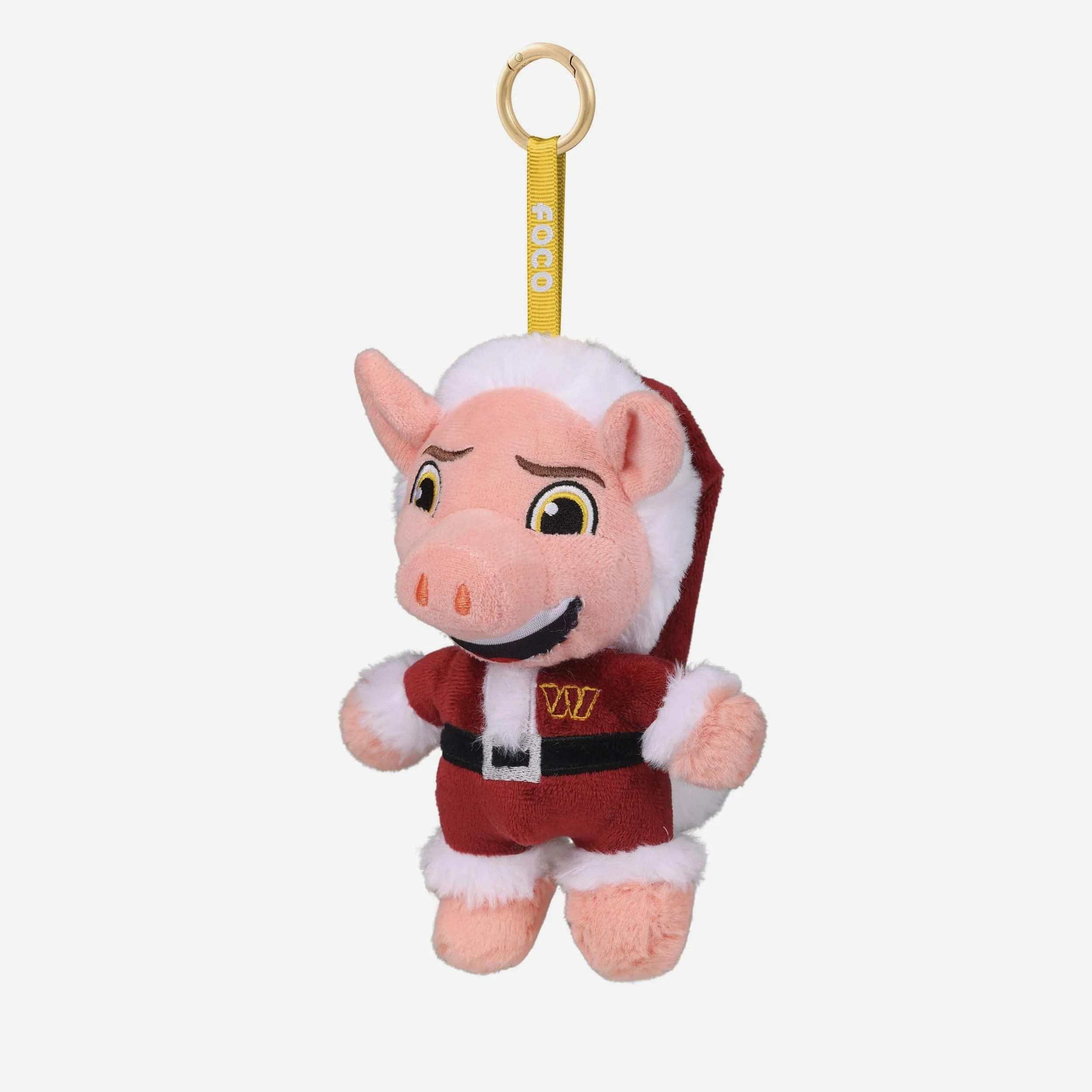 Washington Commanders Plush Mascot Santa Bag Charm Keychain - Image 3