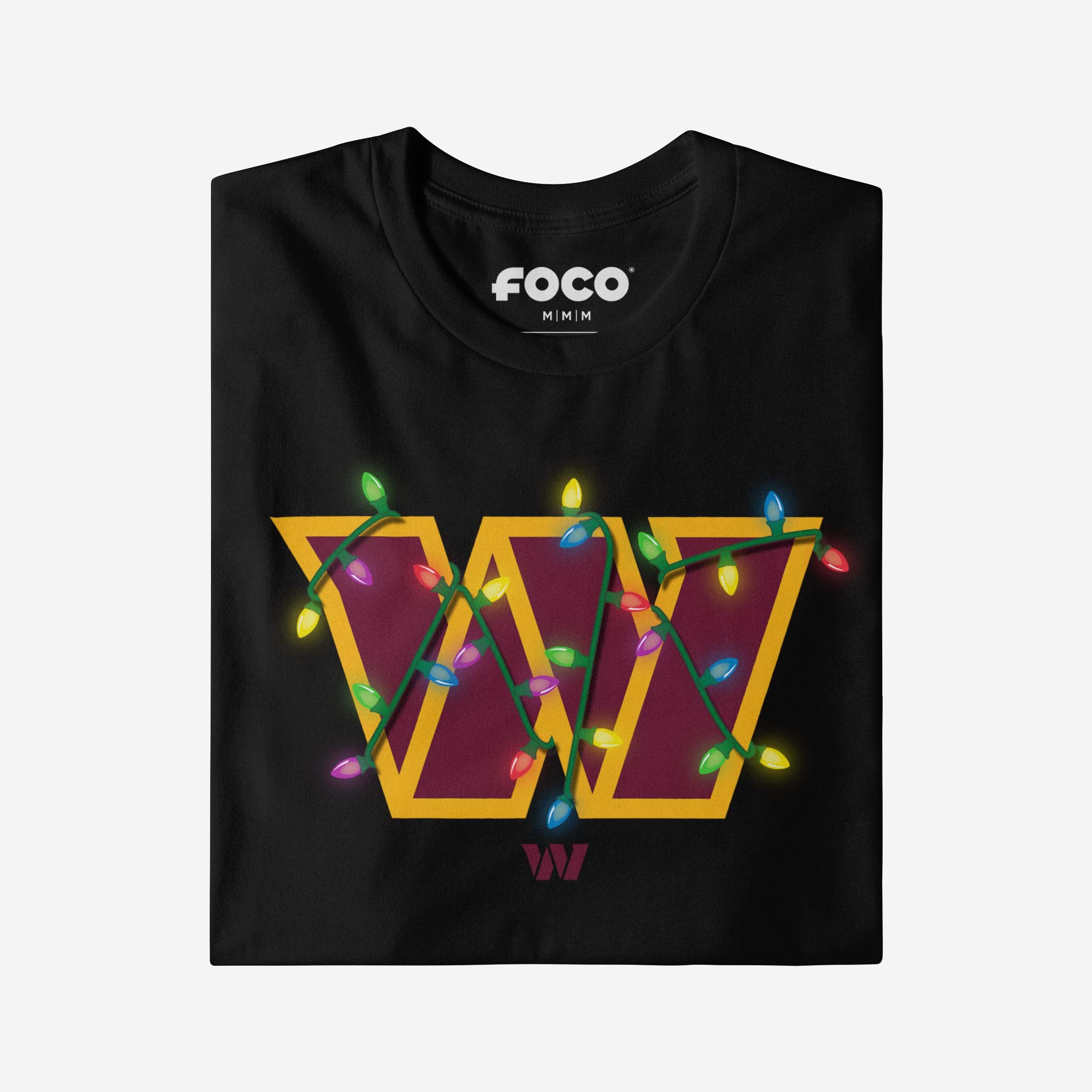 Washington Commanders Primary Logo Holiday Lights Long Sleeve T-Shirt - Image 4
