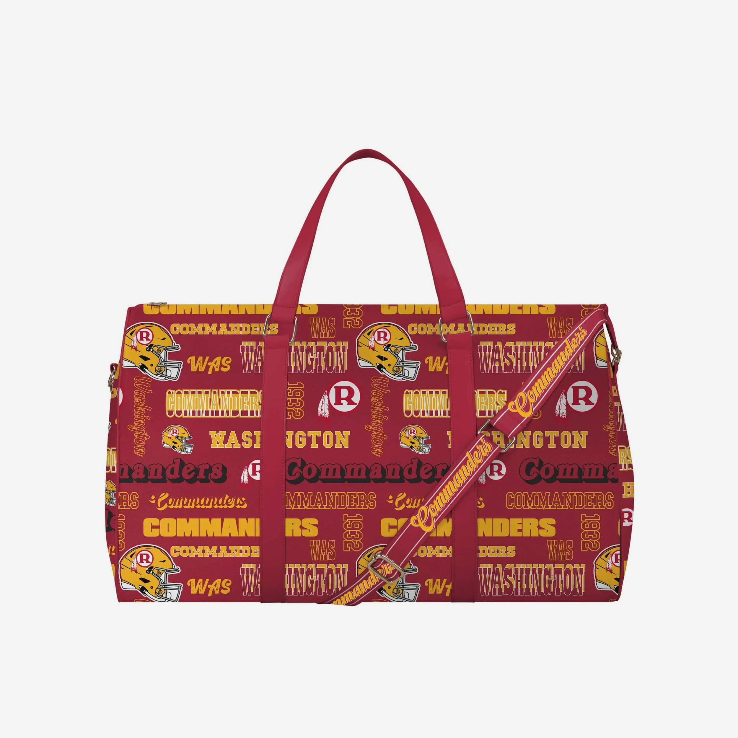 Washington Commanders Repeat Retro Print Nylon Weekender Duffle Bag