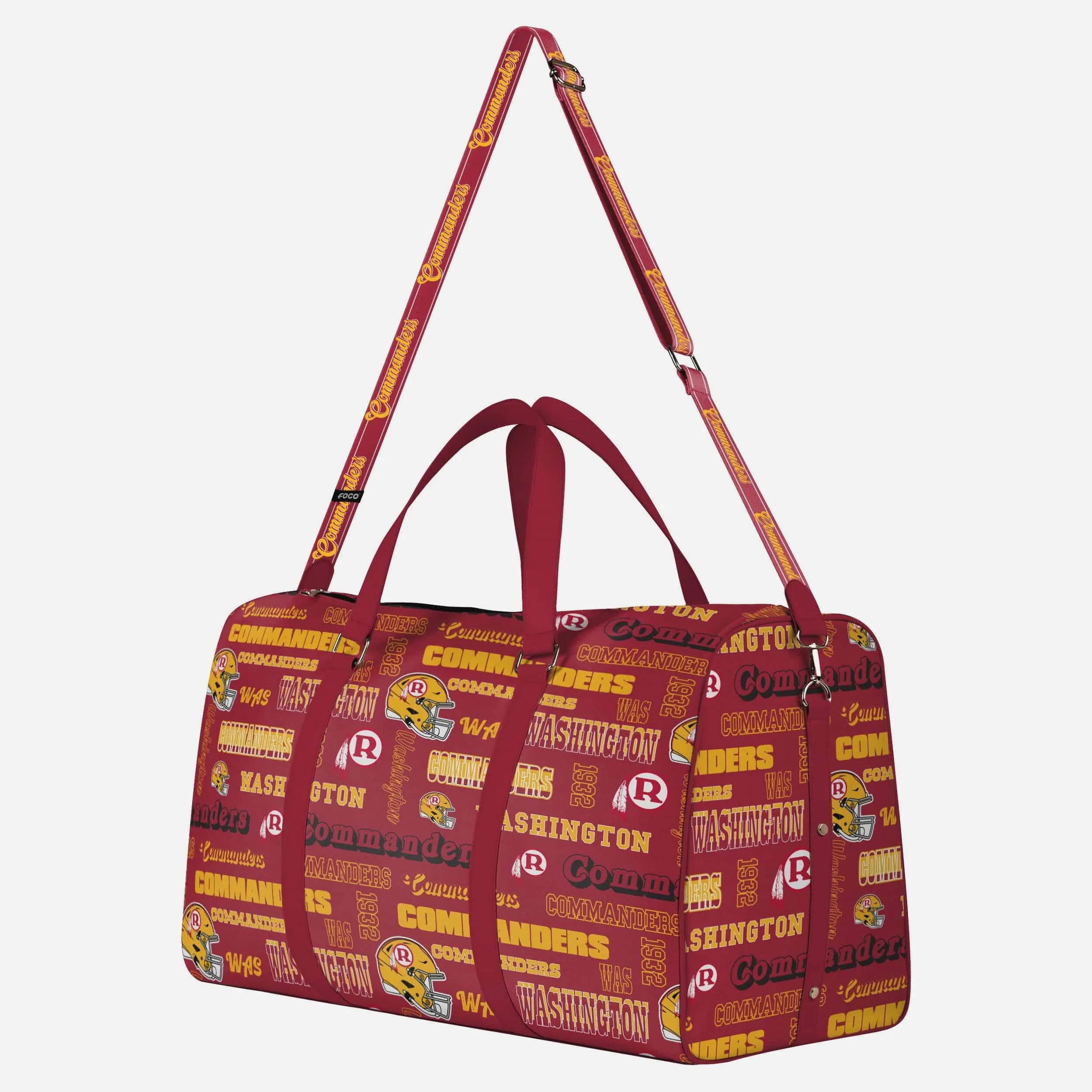Washington Commanders Repeat Retro Print Nylon Weekender Duffle Bag - Image 2