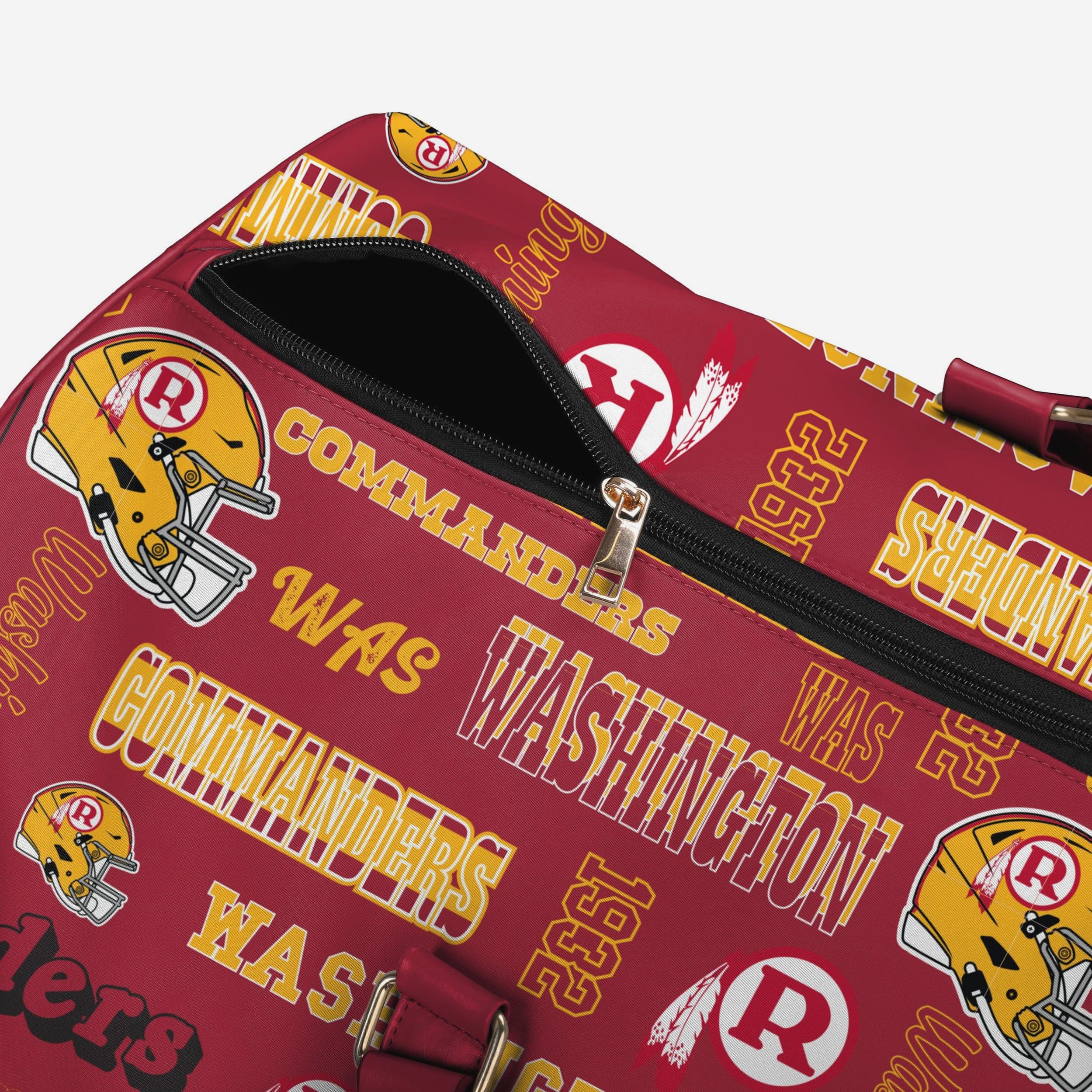 Washington Commanders Repeat Retro Print Nylon Weekender Duffle Bag - Image 5