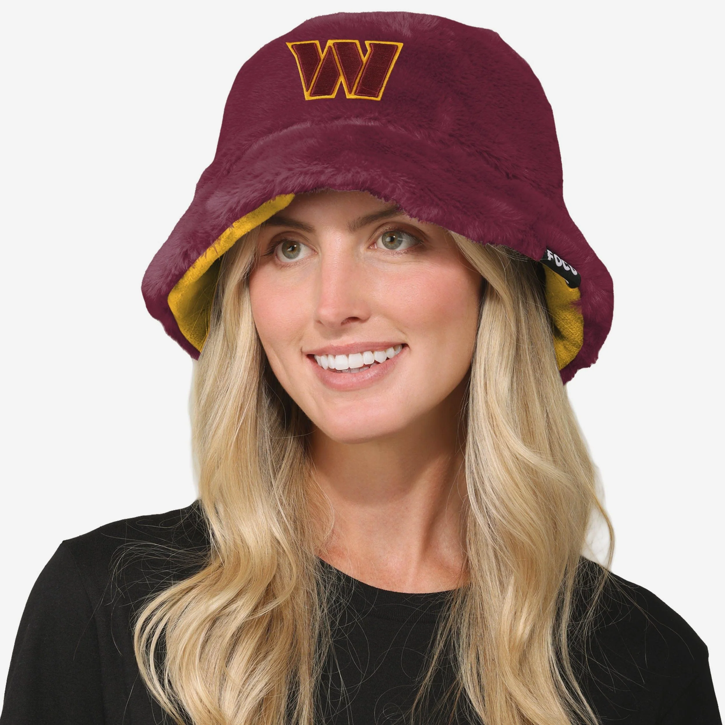Washington Commanders Reversible Faux Fur Bucket Hat - Image 2