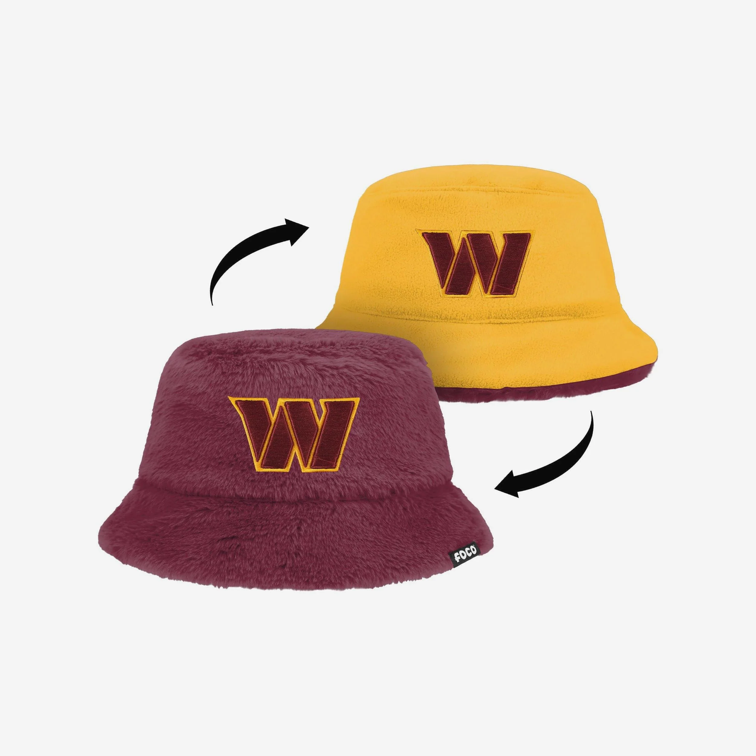 Washington Commanders Reversible Faux Fur Bucket Hat - Image 4
