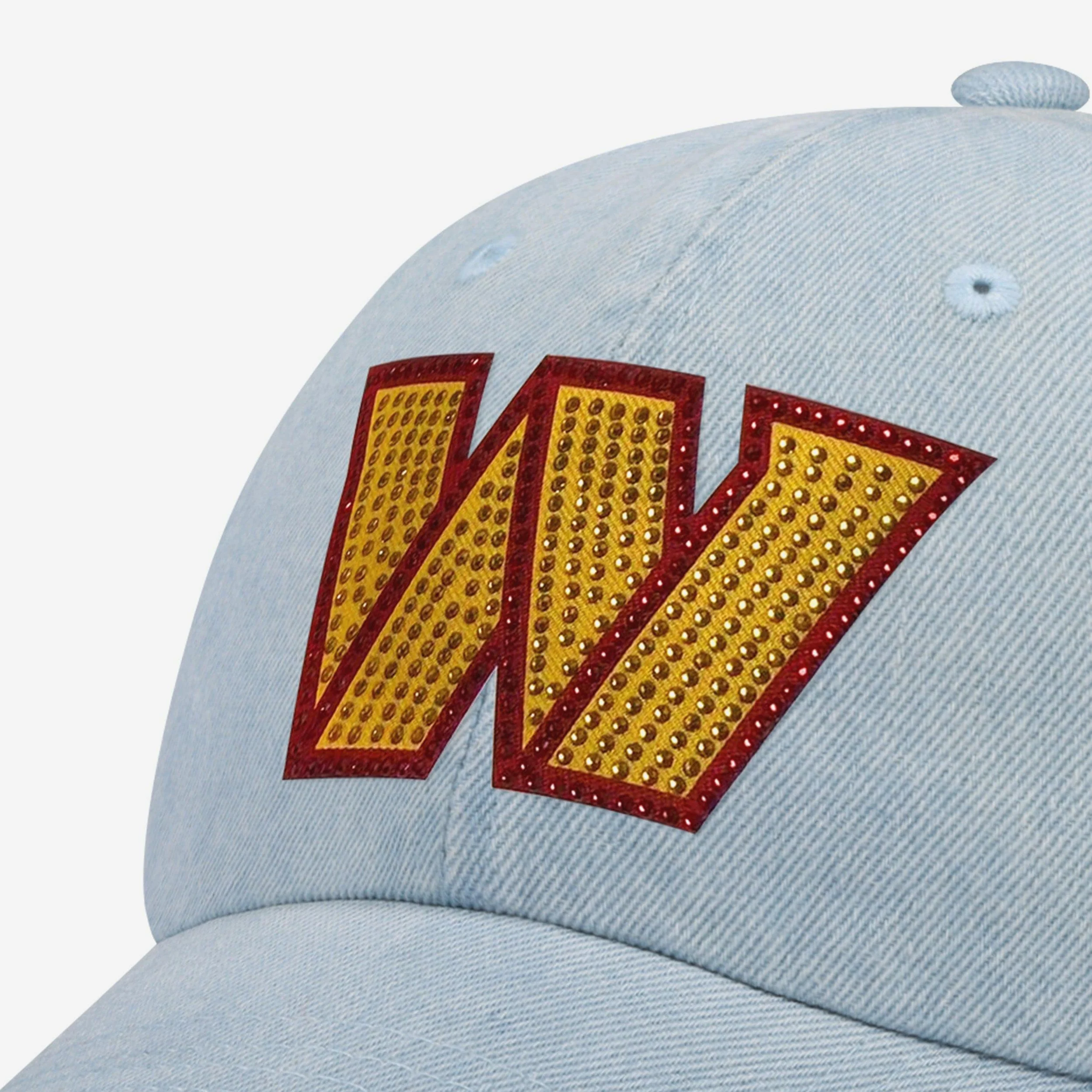 Washington Commanders Rhinestone Logo Denim Casual Cap - Image 2