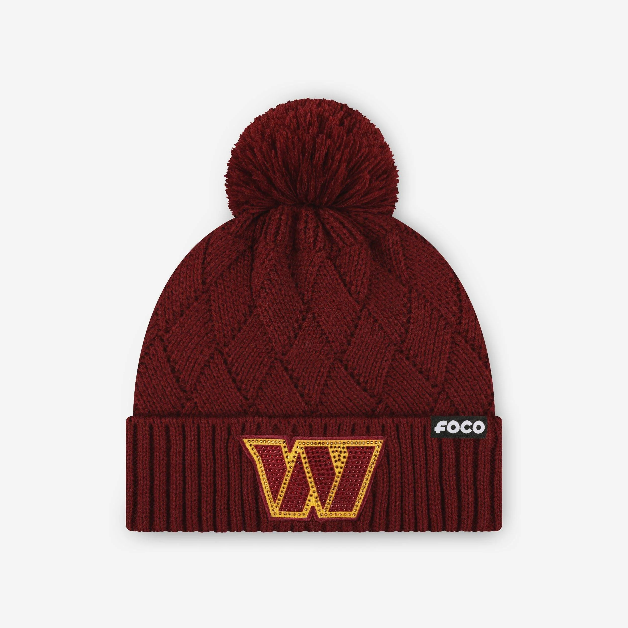 Washington Commanders Rhinestone Primary Logo Criss Cross Beanie