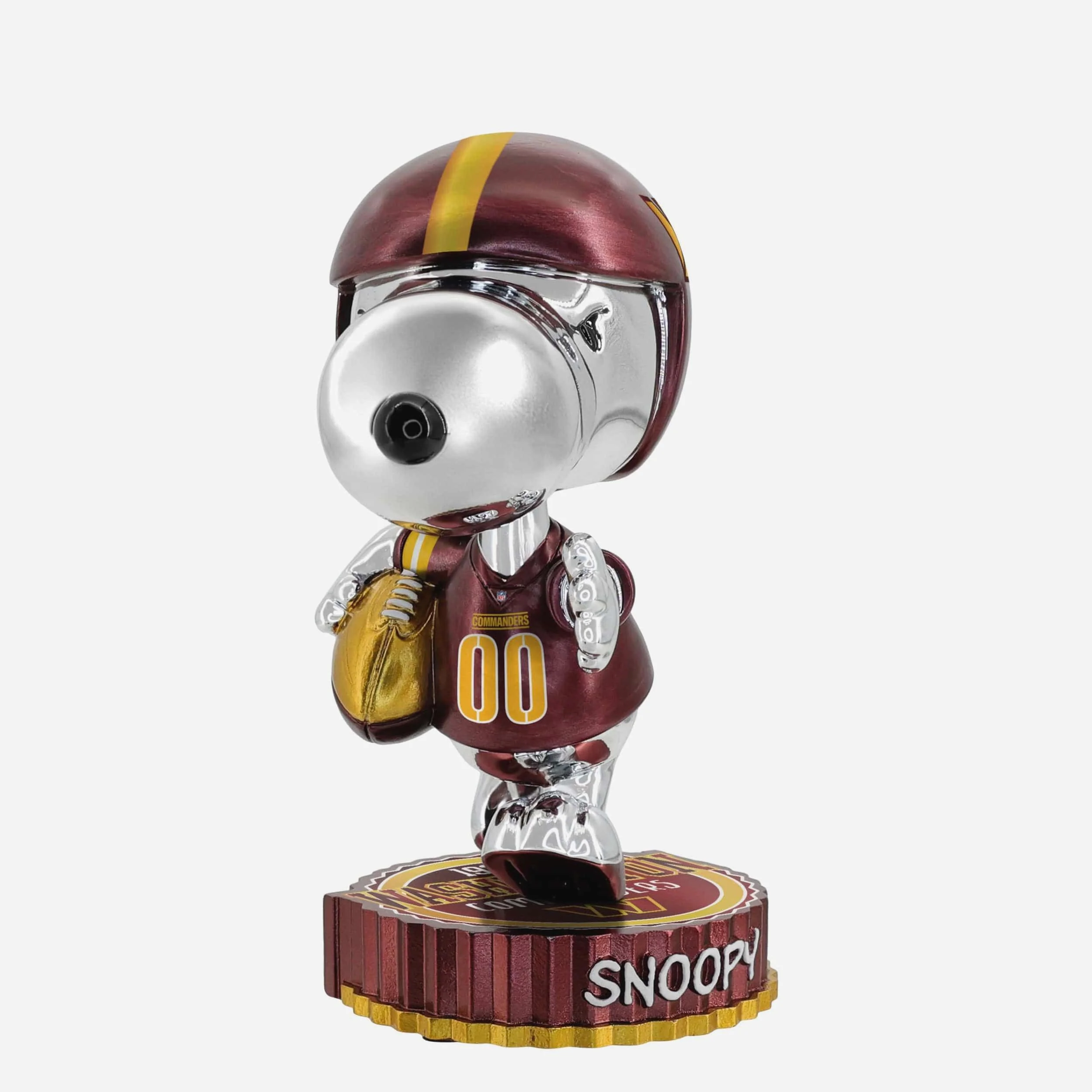 Washington Commanders Snoopy Electroplated Medium Bighead Bobblehead - Image 3
