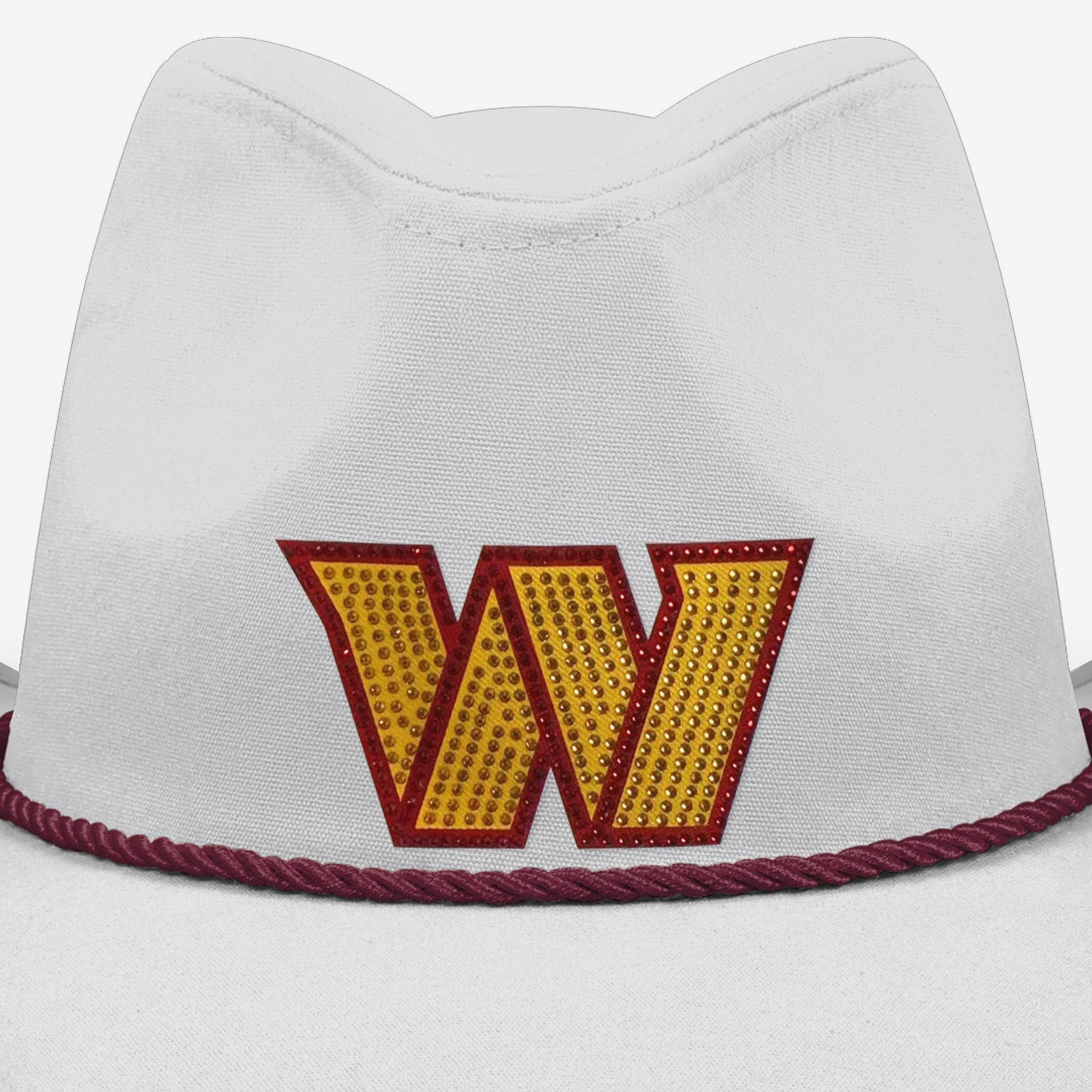 Washington Commanders White Rhinestone Logo Cowboy Hat - Image 2