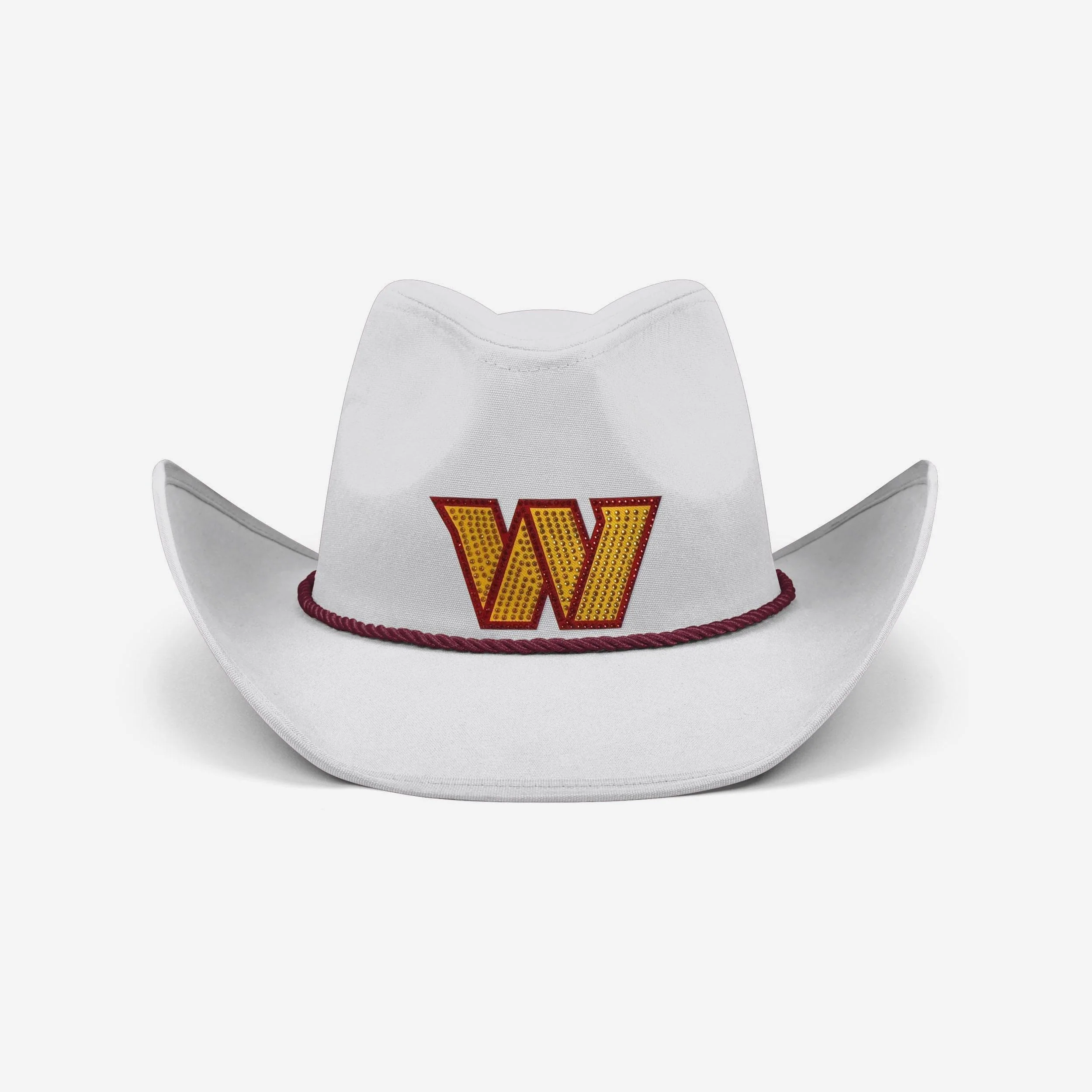 Washington Commanders White Rhinestone Logo Cowboy Hat - Image 3