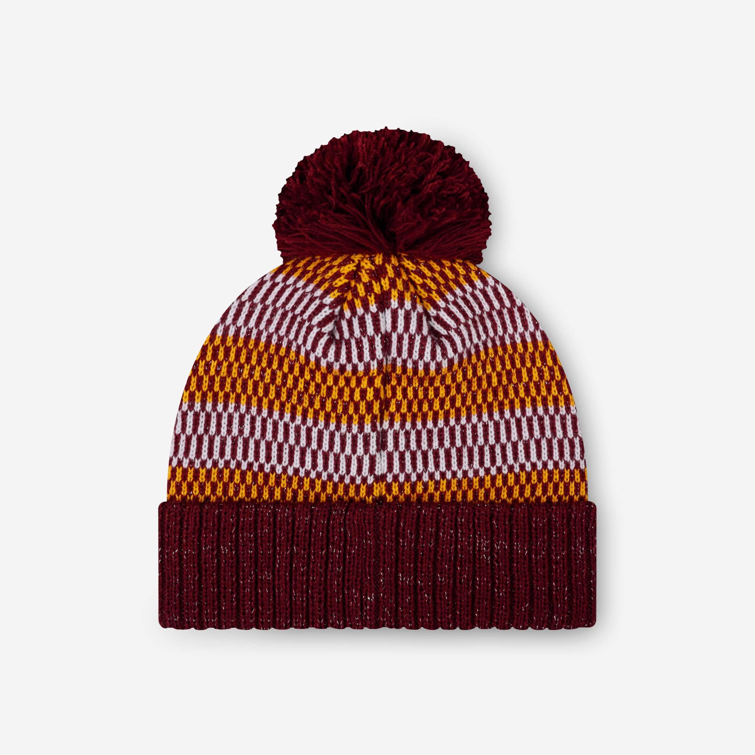 Washington Commanders Womens Cozy Knit Metallic Thread Pom Beanie - Image 2