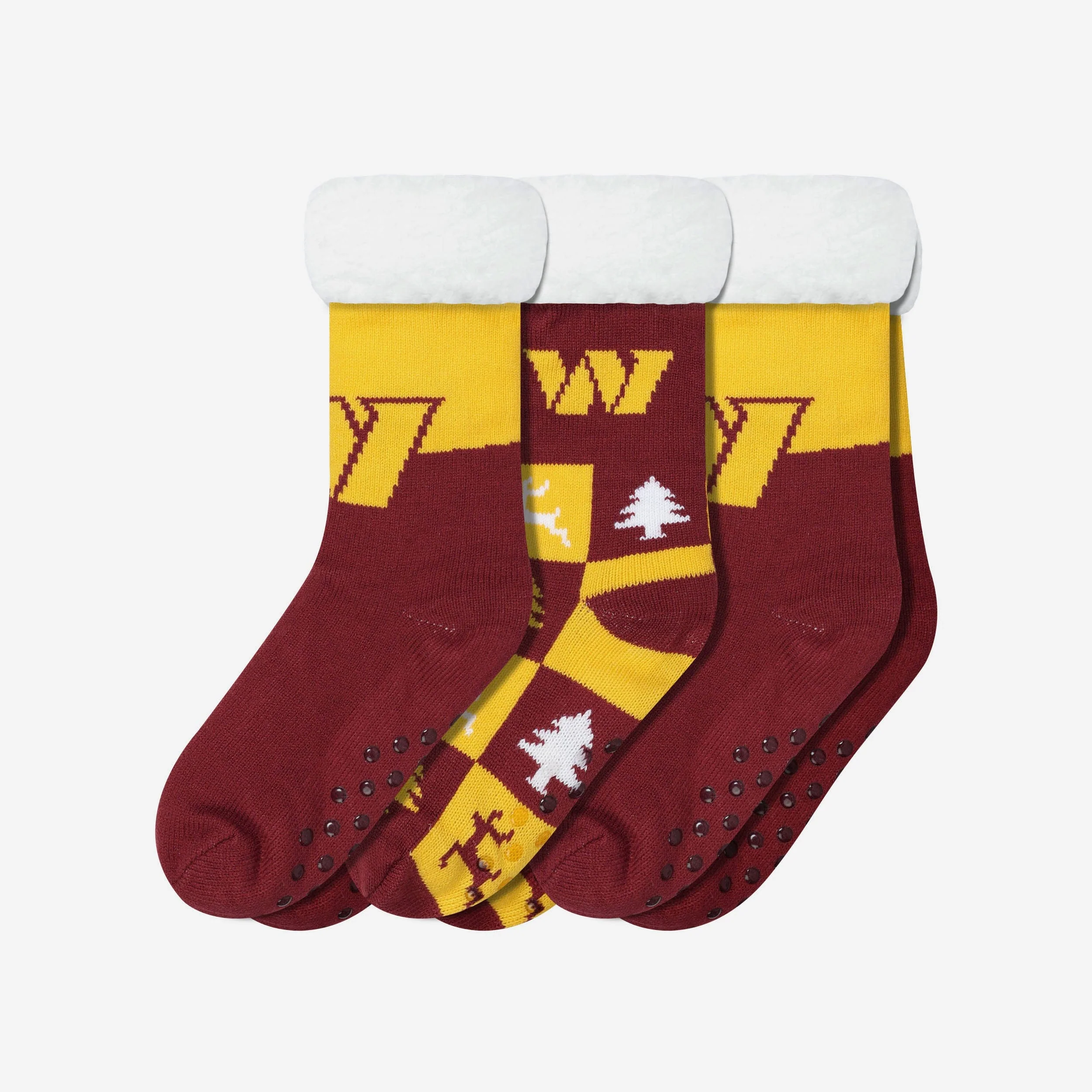 Washington Commanders Womens Fan Footy 3 Pack Slipper Socks