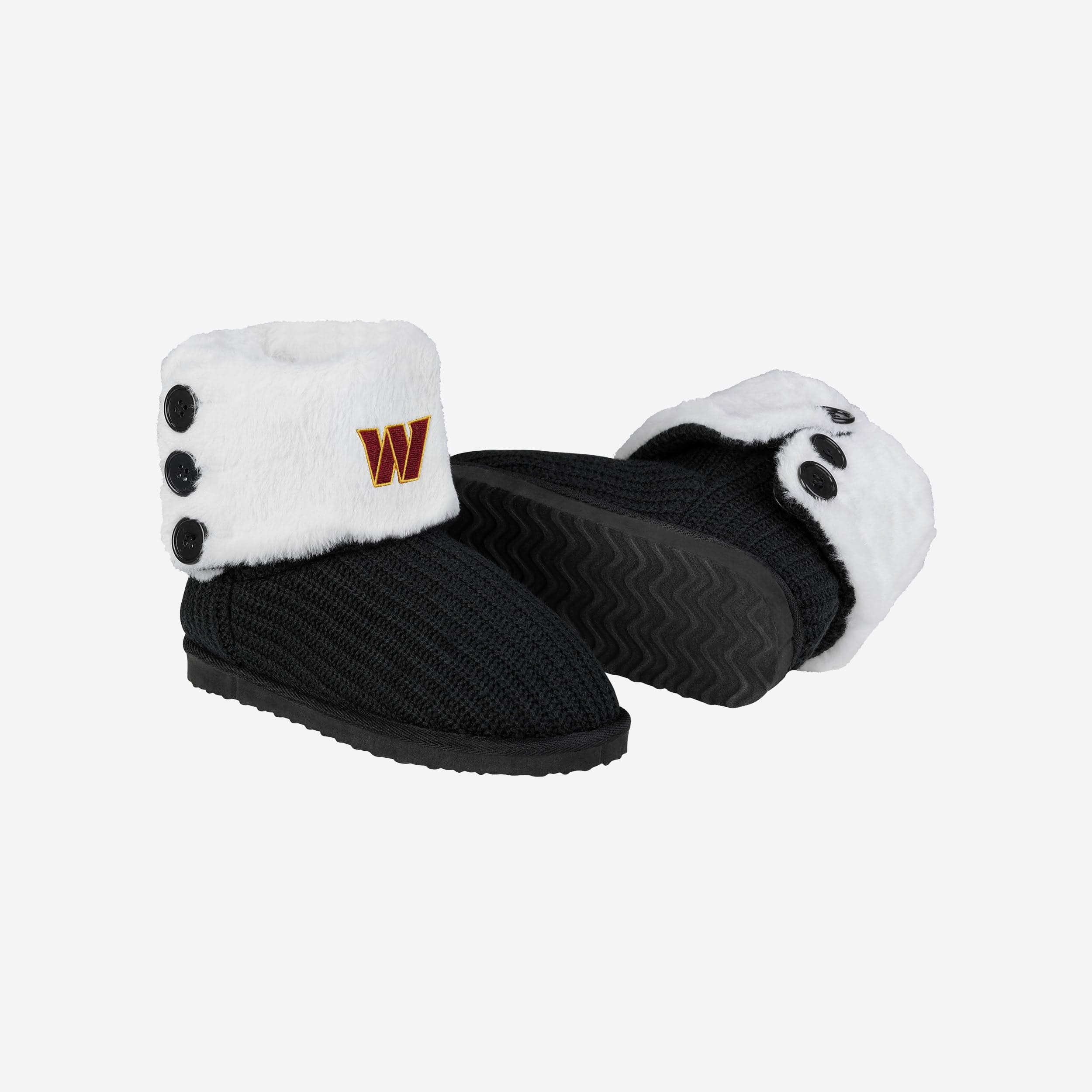 Washington Commanders Womens Knit High End Button Boot Slipper - Image 3