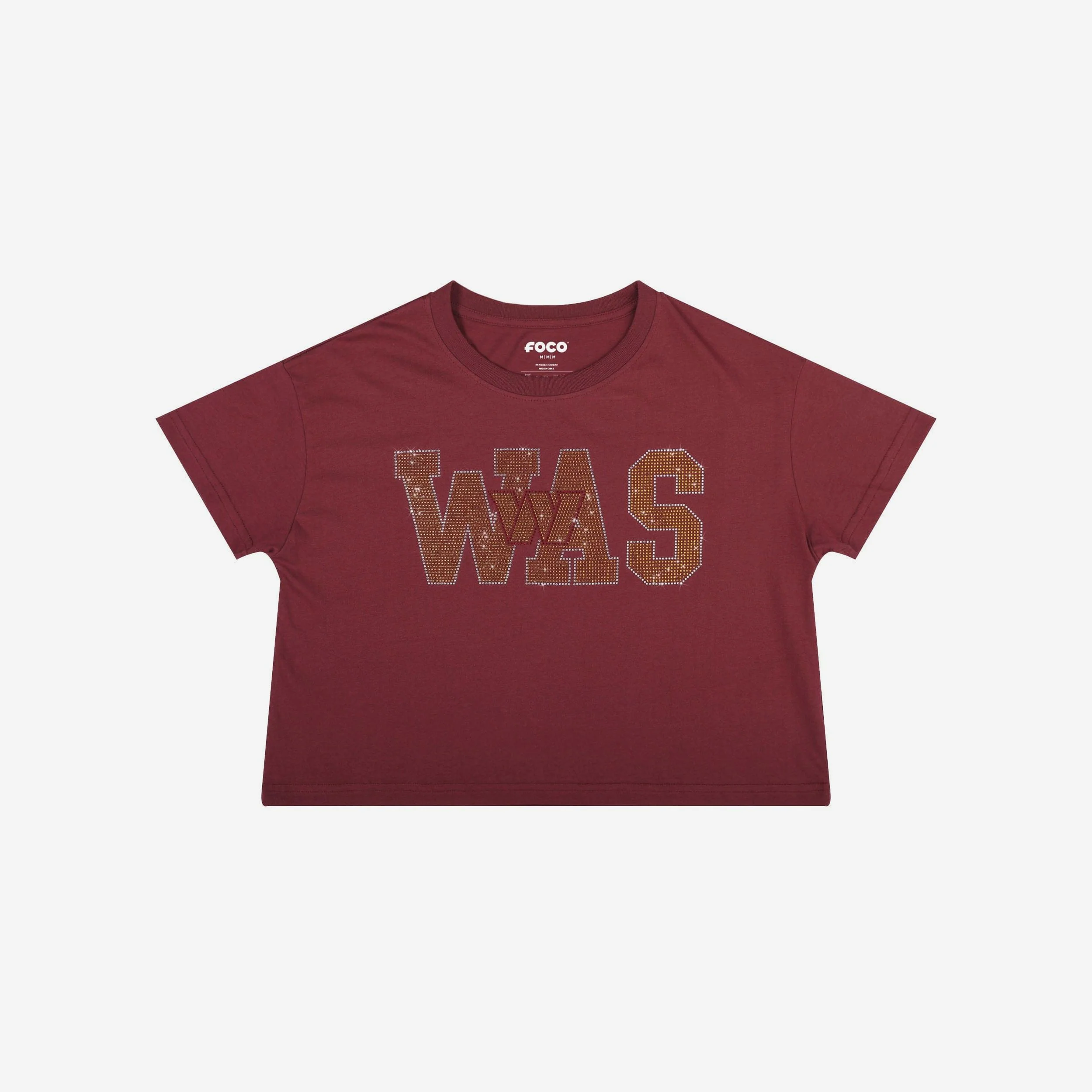 Washington Commanders Womens Rhinestone Logo Crop Top - Image 4